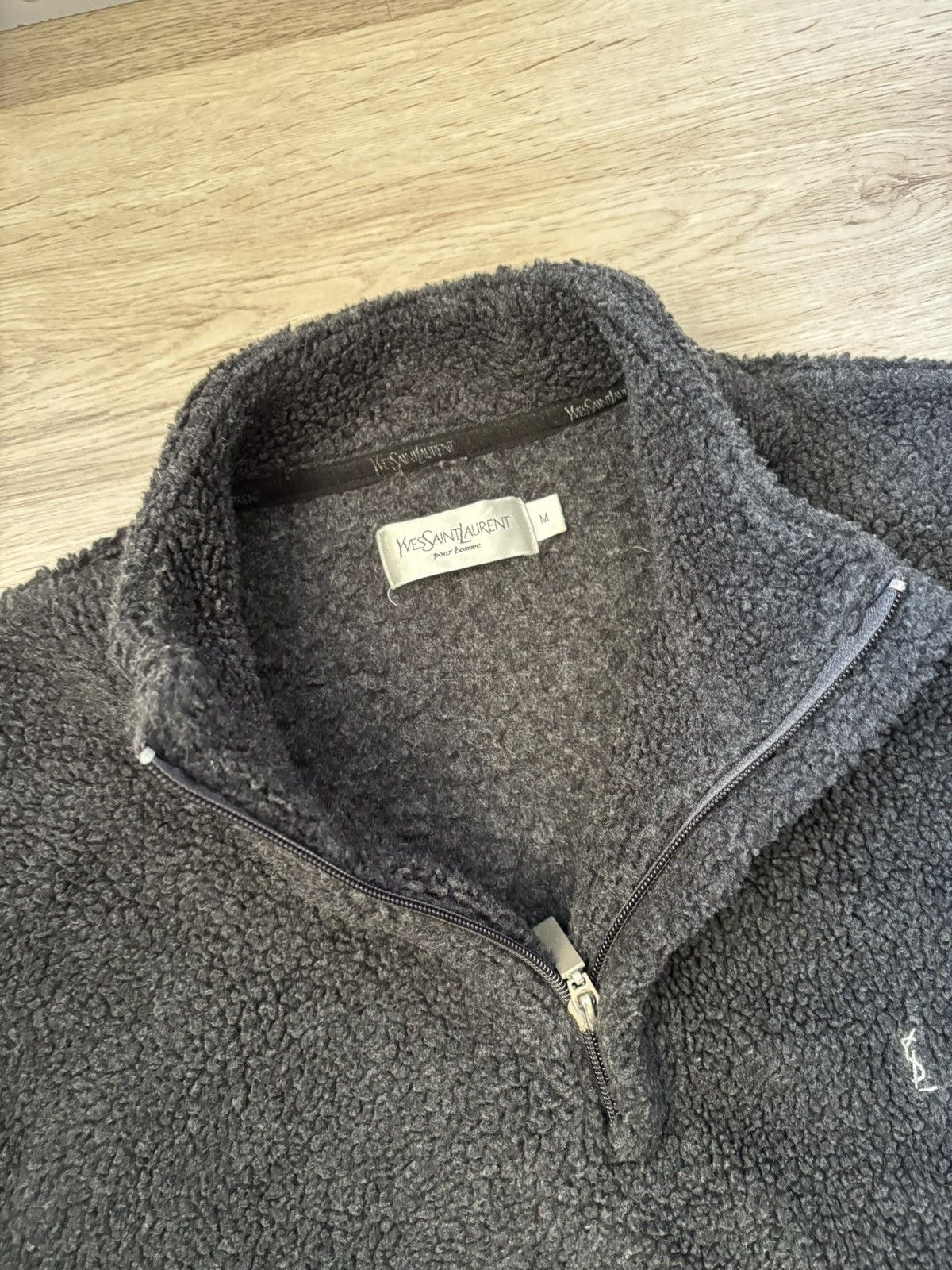 Yves Saint Laurent Black YSL Yves Saint Laurent quarter zip fleece pullover M Size US M / EU 48-50 / 2 - 5 Thumbnail