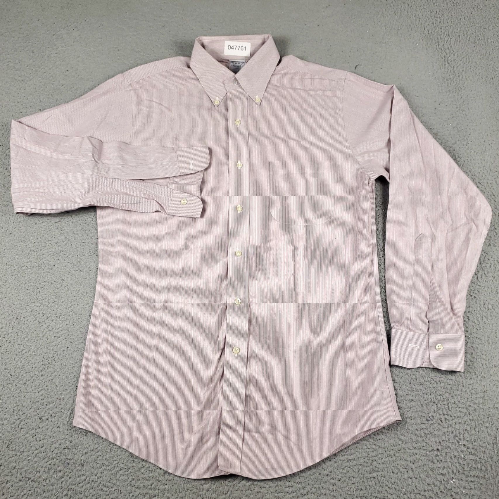 Brooks Brothers Brooks Brothers Dress Shirt Mens 15 Red Striped Long Sleeve Button Up Classic Fit Size 40R - 2 Thumbnail