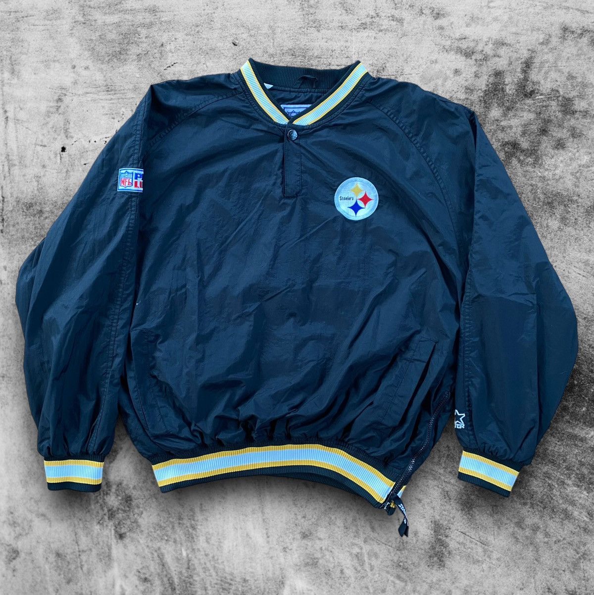 FOR SALE VINTAGE STARTER PRO LINE AUTHENTIC outlet PITTSBURGH STEELERS PULLOVER JACKET