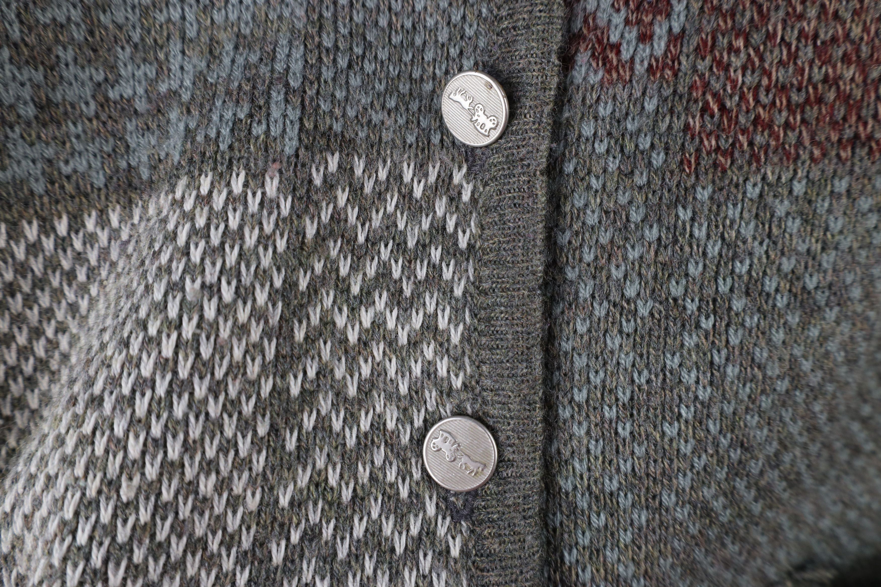 Vintage Vintage 90s Streetwear Checkered Patch Cardigan Sweater Size M / US 6-8 / IT 42-44 - 6 Thumbnail