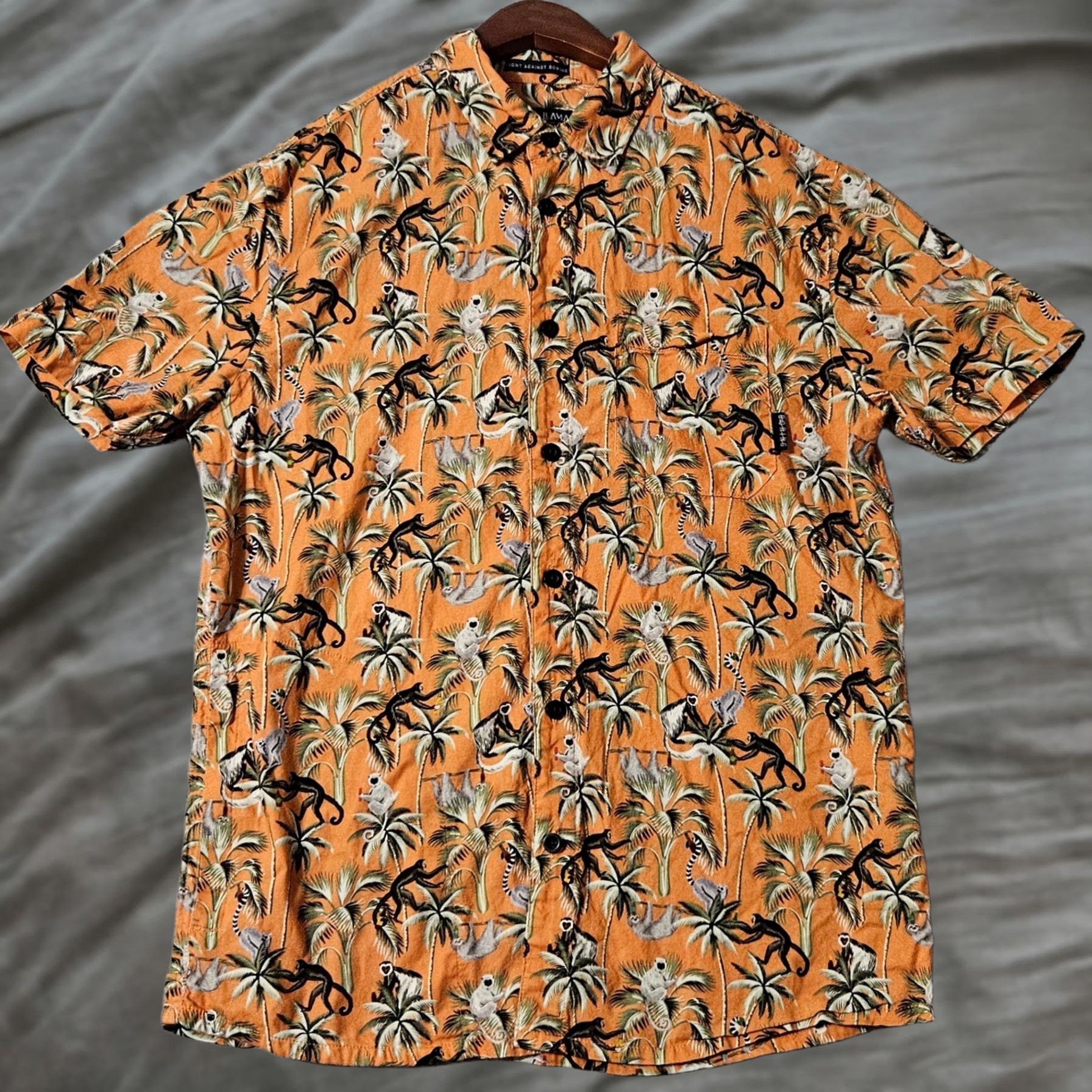 Vintage Baja Llama Shirt Mens Small Orange Geometric Bright Fight Against Boring Monkeys Size US S / EU 44-46 / 1 - 1 Thumbnail