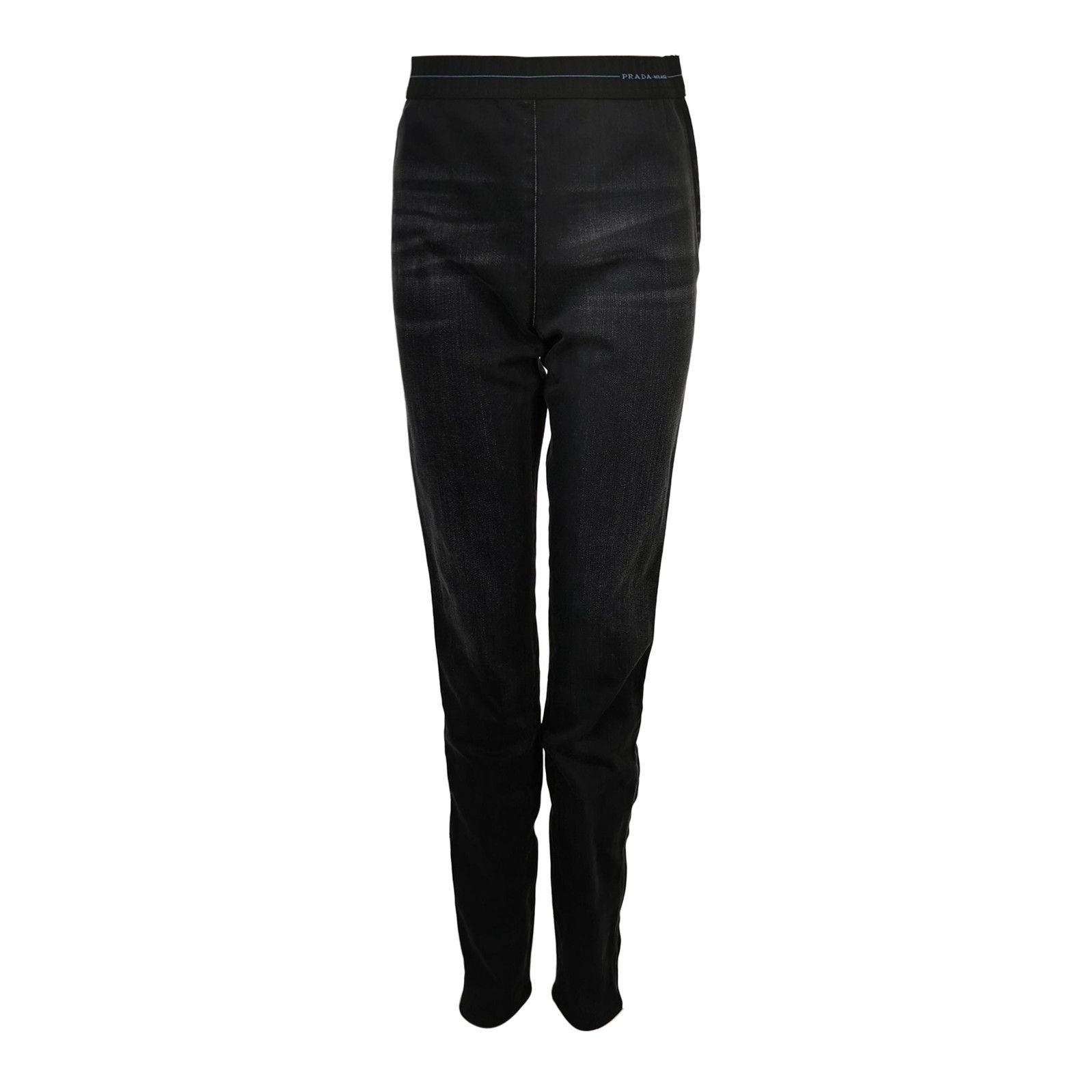 Prada Prada Black Cotton Logo Pants in Size 40 0089 Size 40" / US 18 - 1 Thumbnail