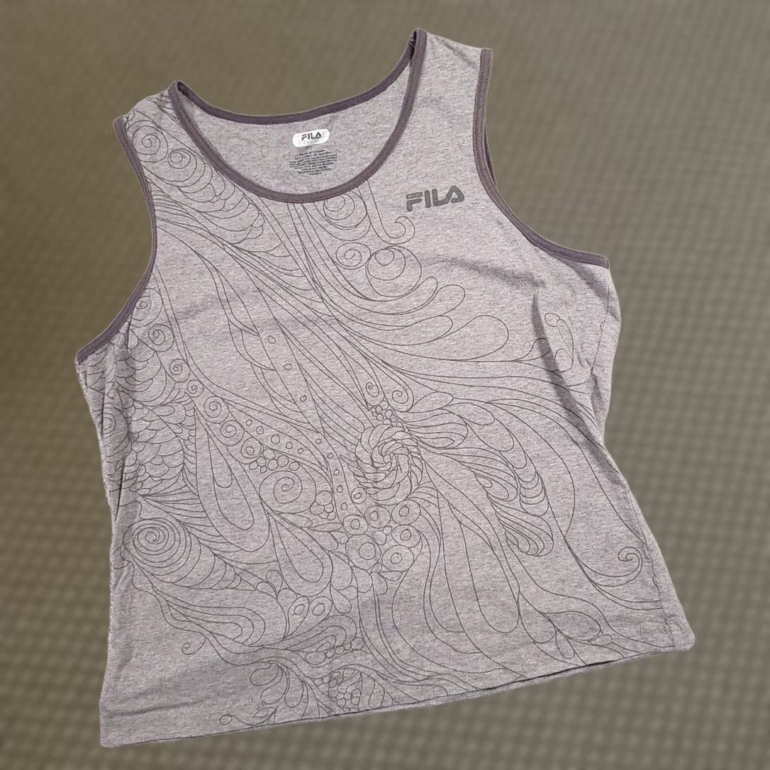 Fila FILA Tank Top Activewear Muscle Shirt Cotton Yoga Athletic Womens Large Gray Size L / US 10 / IT 46 - 1 Thumbnail
