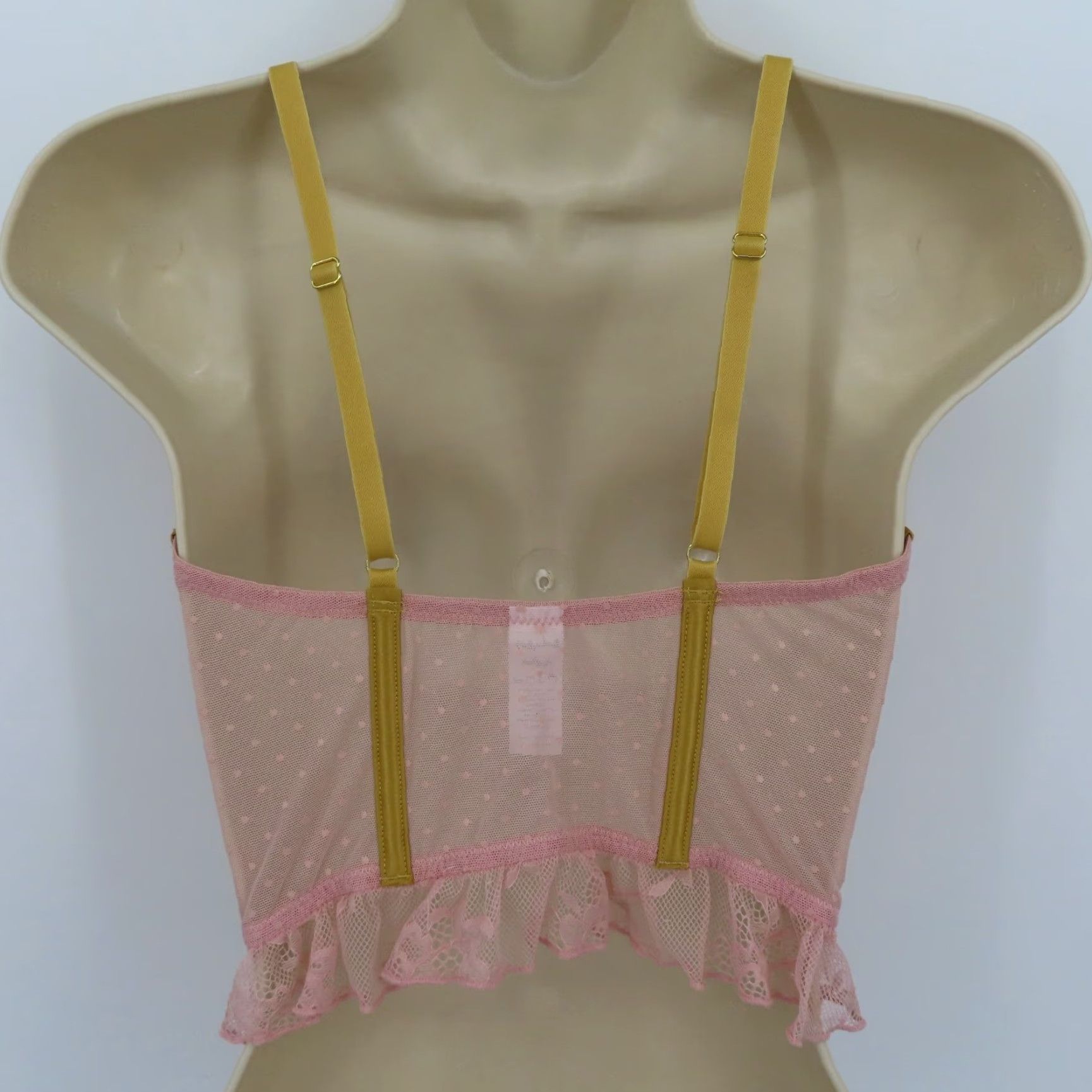 Pinko Bootay Bag Bra Longline Pink Flower Underwire M Women Sheer Lace Hook & Eye 5111121 NEW Size ONE SIZE - 5 Thumbnail