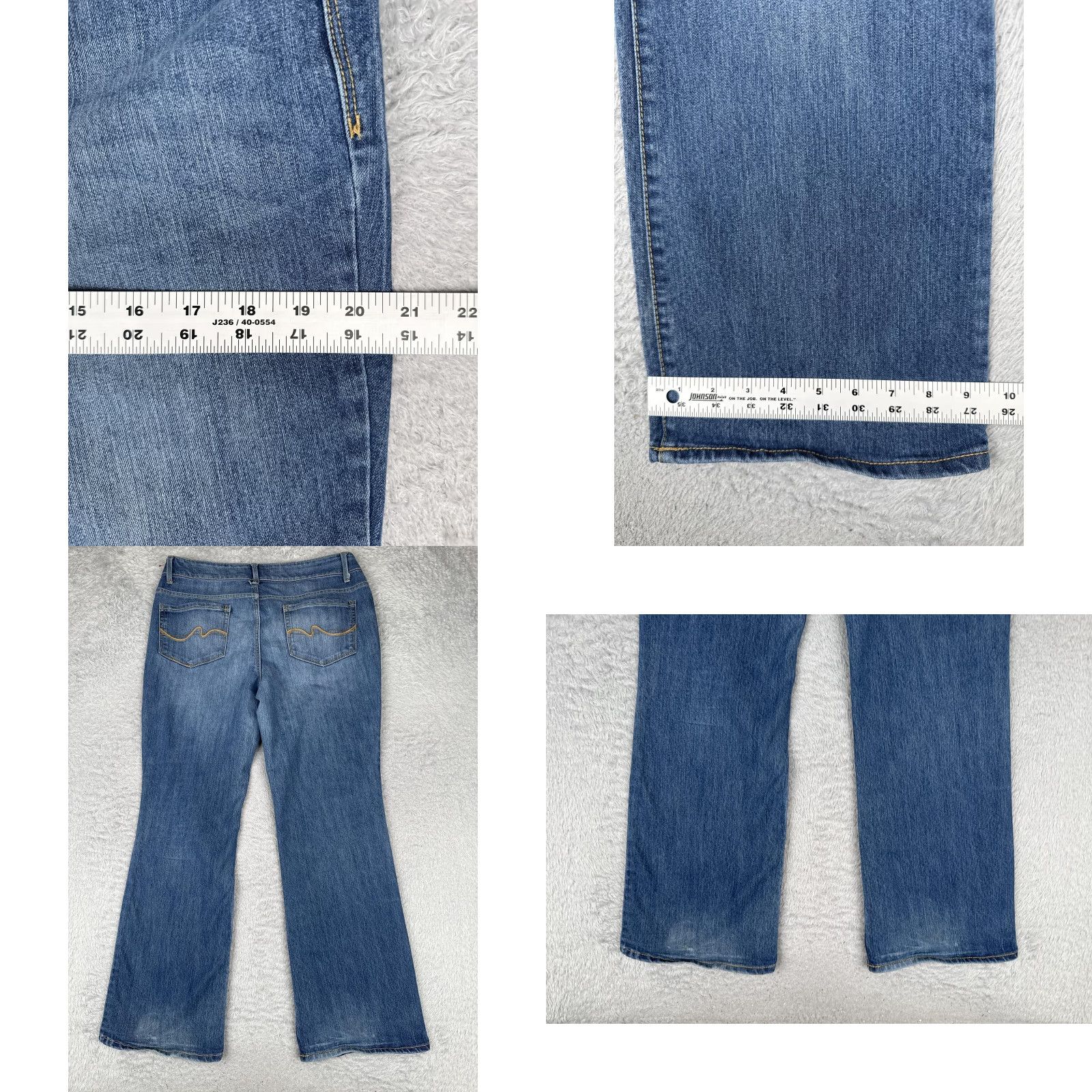 Faded Glory Faded Glory Jeans Womens Bootcut 14 Blue Medium Wash Mid Rise Stretch Denim 34x31 Size 36" / US 14 / IT 50 - 9 Thumbnail