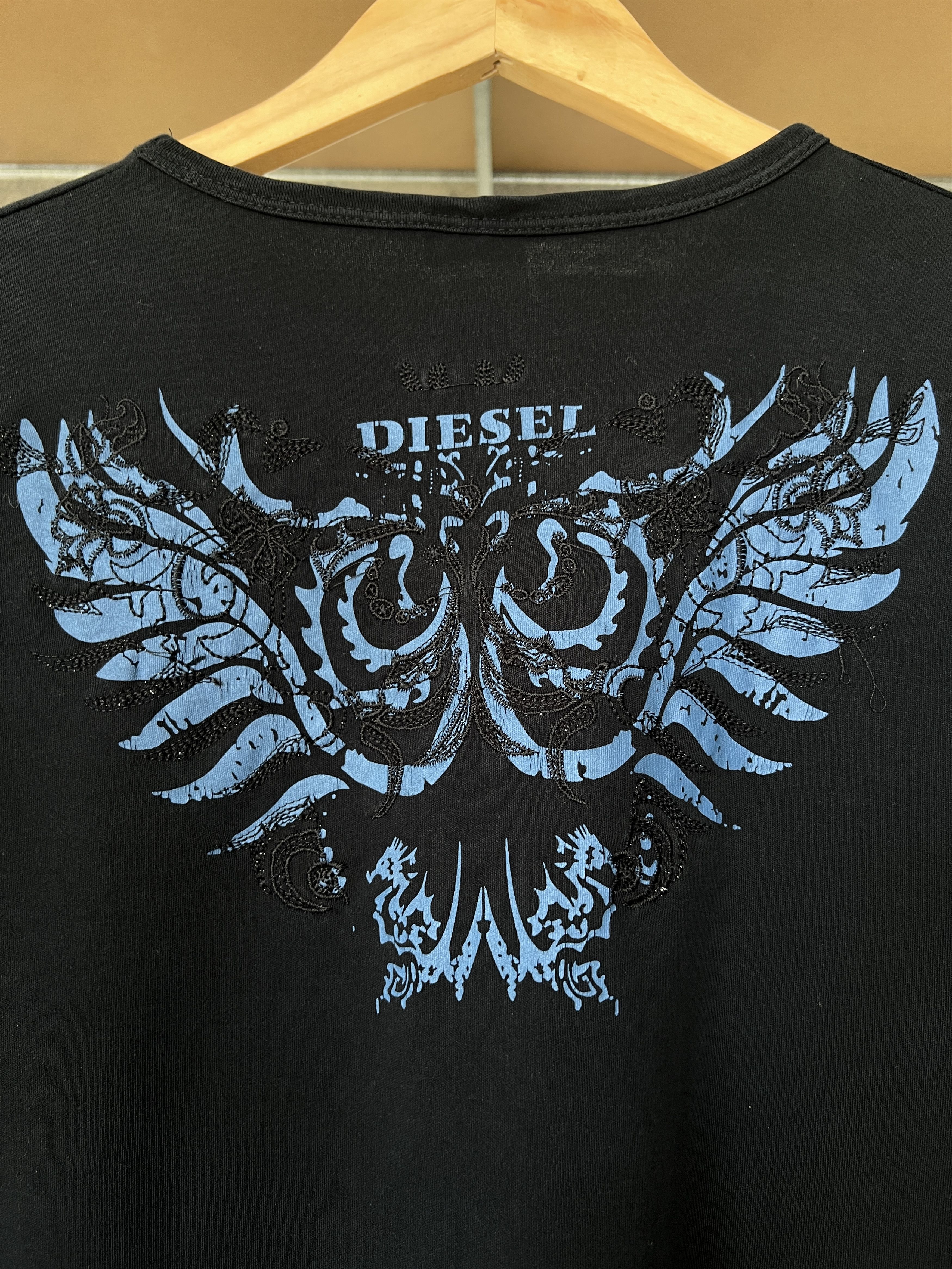 Diesel Diesel Y2K Vintage Avant Garde Wings Graphic Tee Size US L / EU 52-54 / 3 - 13 Thumbnail