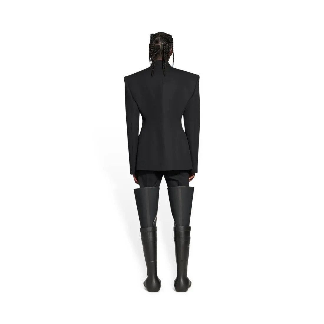 Balenciaga o1w1db10125 Waisted Jacket in Black Size S / US 4 / IT 40 - 4 Thumbnail