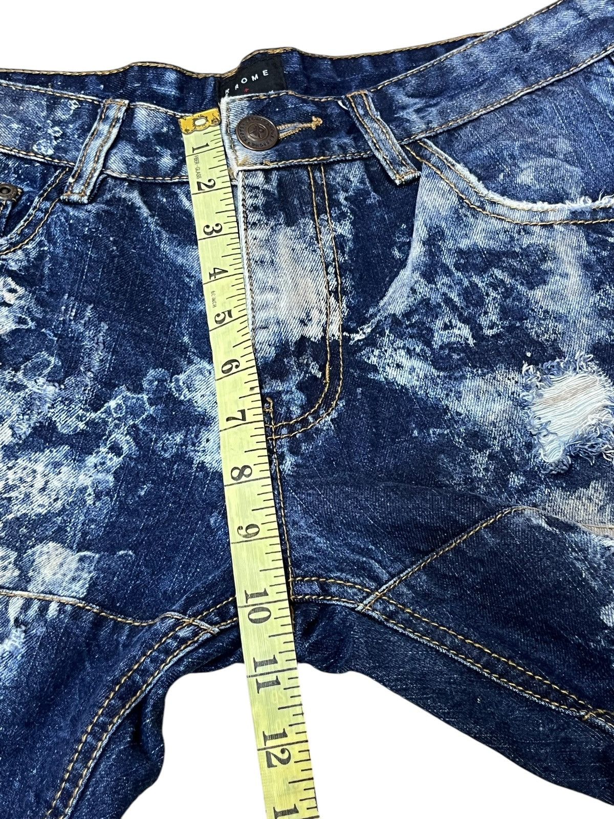 Japanese Brand SICK🔥KROME NEW YORK TYE DYE DISTRESSED STYLE JEANS Size US 31 - 17 Thumbnail