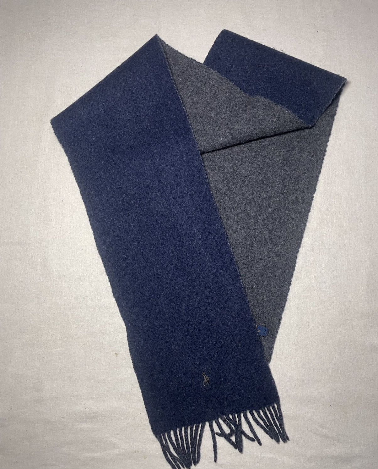 Polo Ralph Lauren × Ralph Lauren Polo Ralph Lauren navy grey wool scarf Size ONE SIZE - 4 Thumbnail