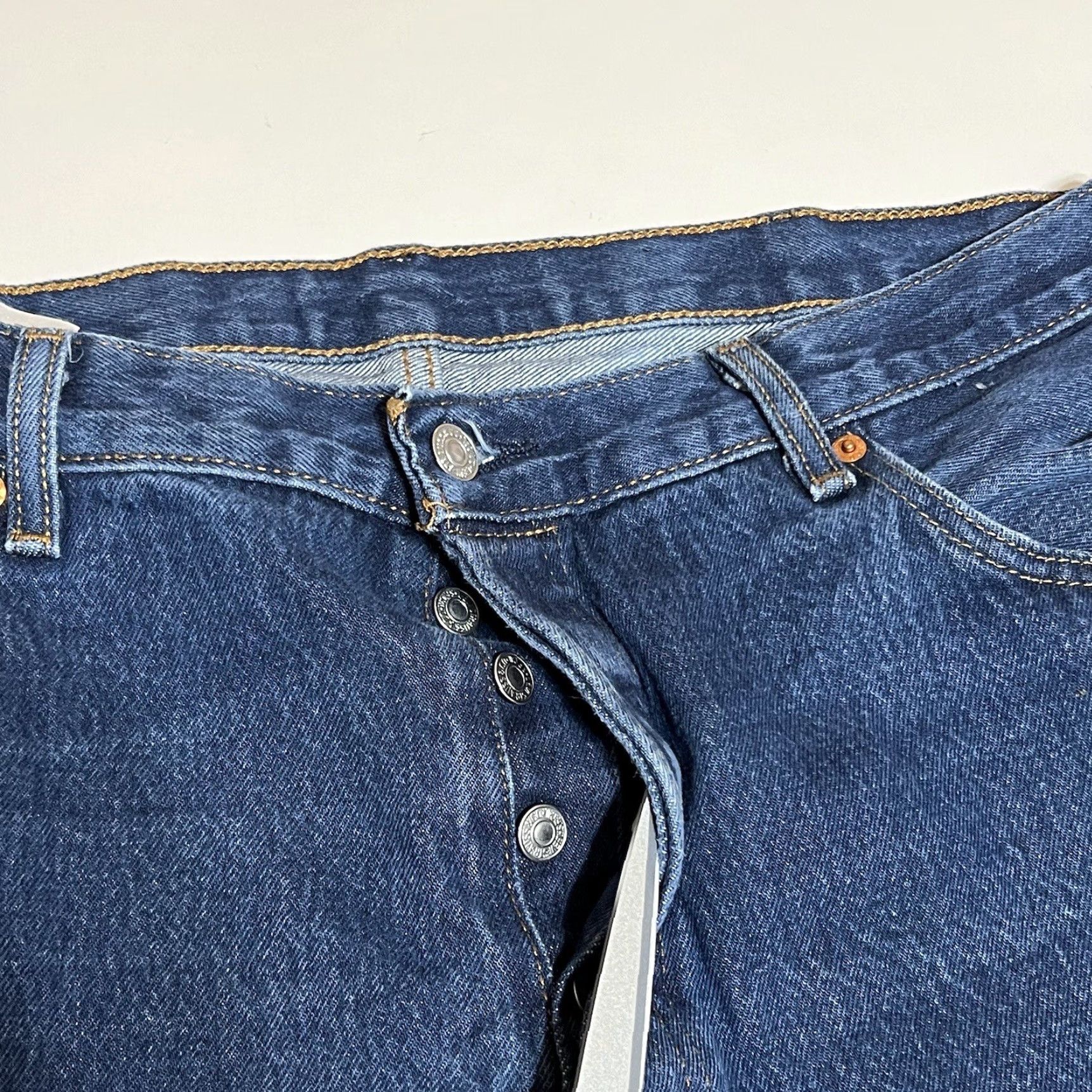 Levi's VINTAGE Levi's 501 Jeans Mens Regular Straight Distressed Blue Denim 42x32 42x29 Button Fly 501 Model Jeans Mens Size US 42 / EU 58 - 7 Thumbnail