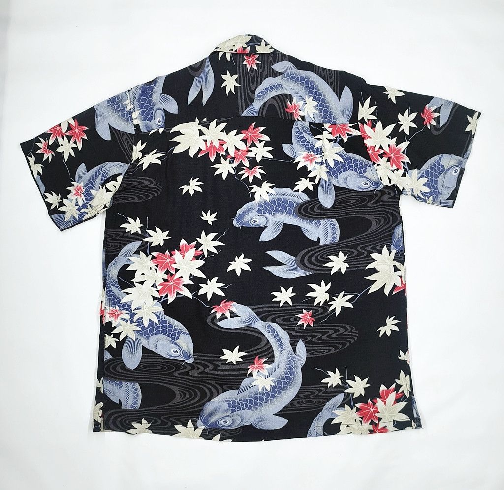 Japanese Brand MACEYE KOI sukajan rayon hawaii shirt over print Size US L / EU 52-54 / 3 - 6 Thumbnail