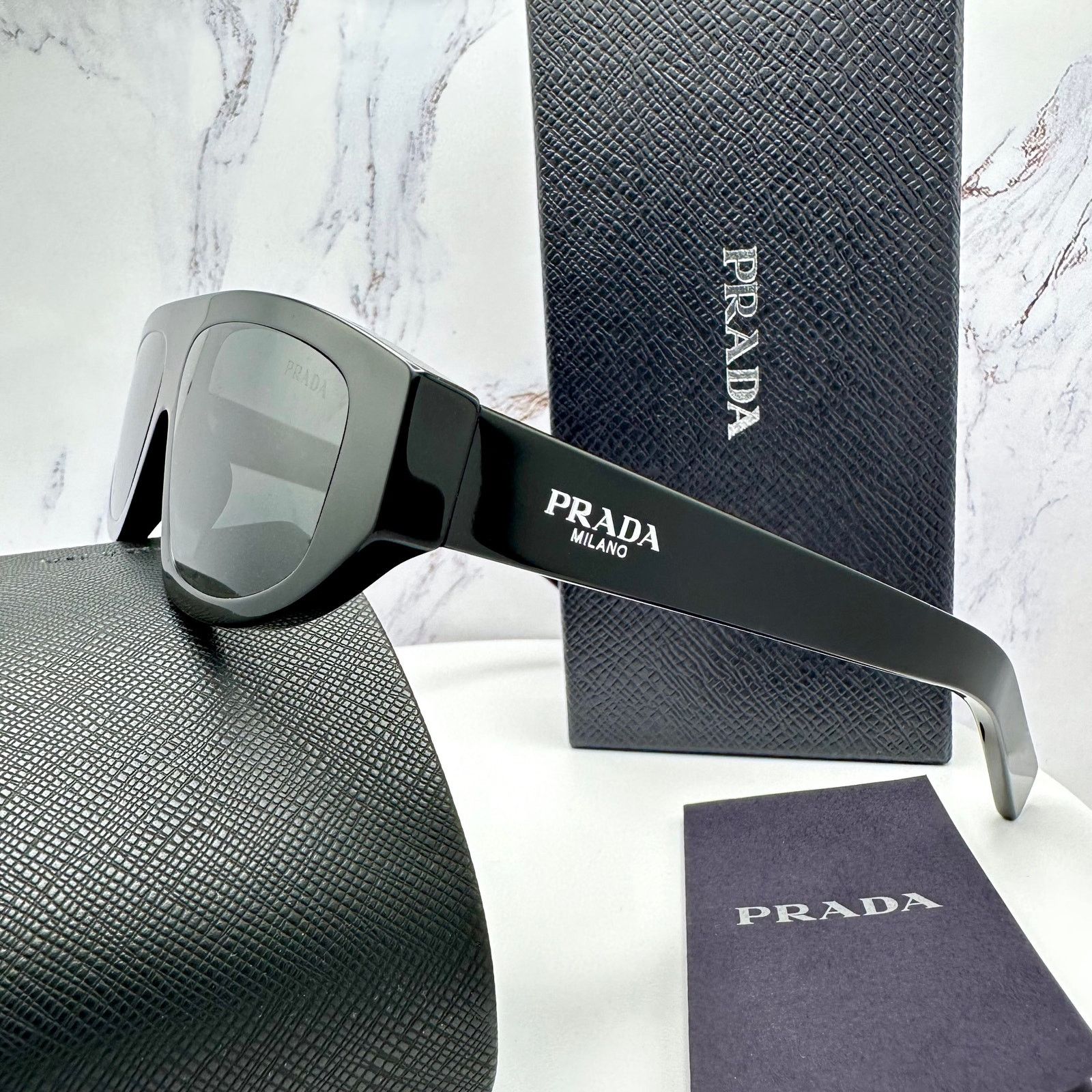 Prada New PRADA Sunglasses Black Gray Lens Authentic Prada Size ONE SIZE - 4 Thumbnail