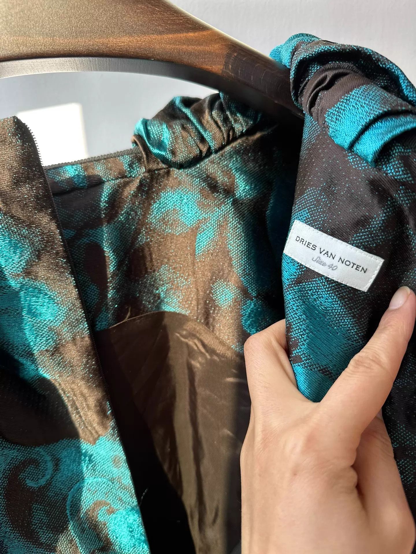 Dries Van Noten DVN Runway Black Blue Voluminous Puff Sleeve Dress Size S / US 4 / IT 40 - 8 Thumbnail