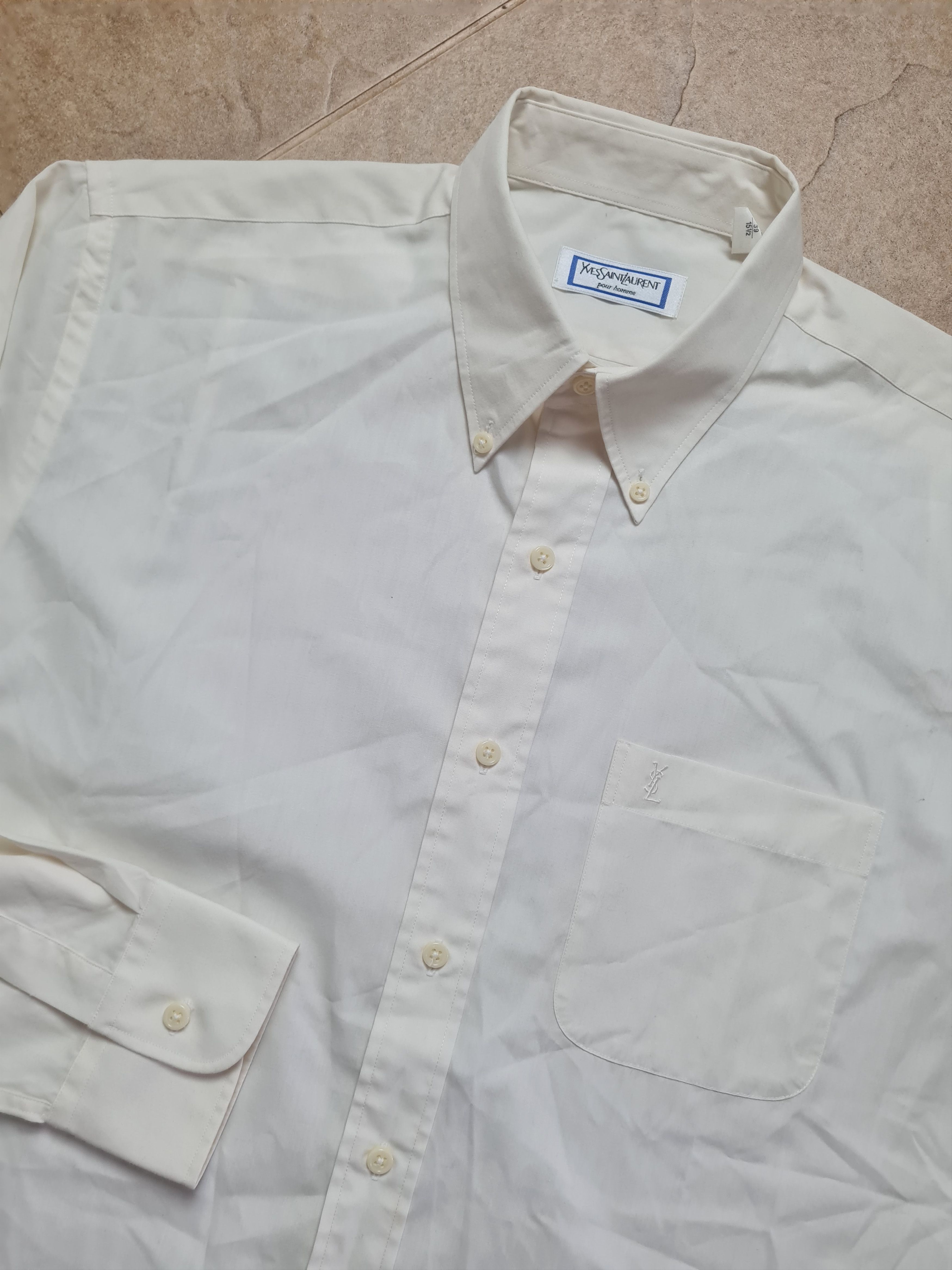 Yves Saint Laurent Vintage YSL Shirt Cotton Yves Saint Laurent Shirtsleeve 90s Size US M / EU 48-50 / 2 - 2 Thumbnail