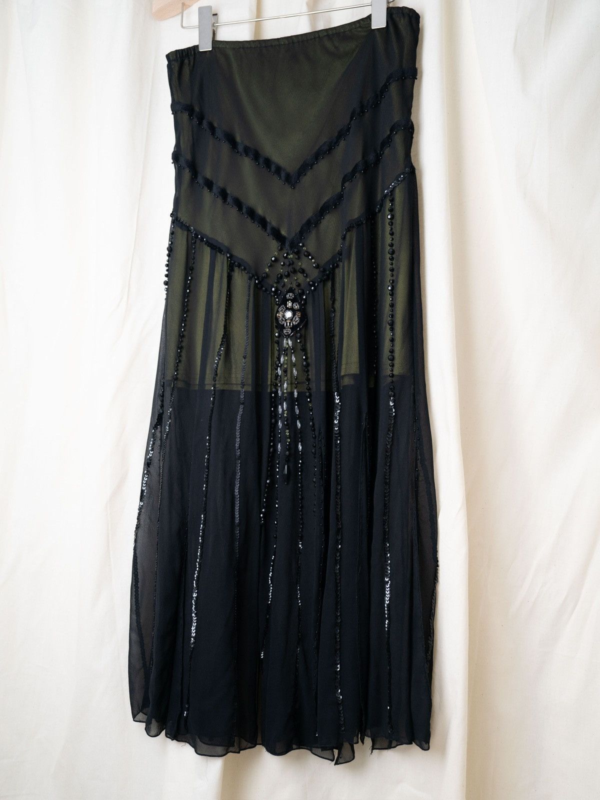 Vintage Sue Wong Beaded Silk Skirt Size 28" / US 6 / IT 42 - 4 Thumbnail