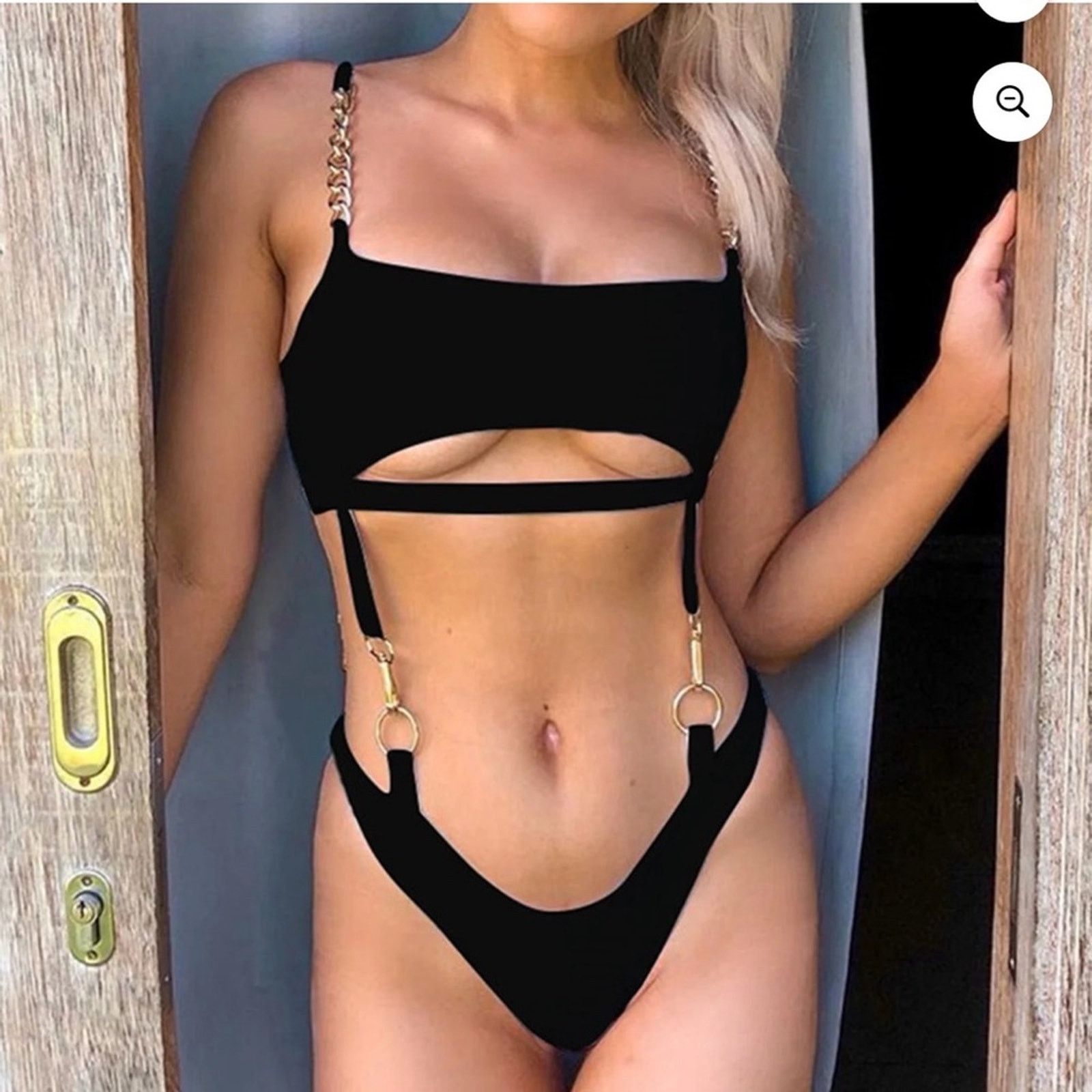 Other Black Bikini Swimmer One piece Swimsuit Bathing Suit size S Size ONE SIZE - 1 Thumbnail