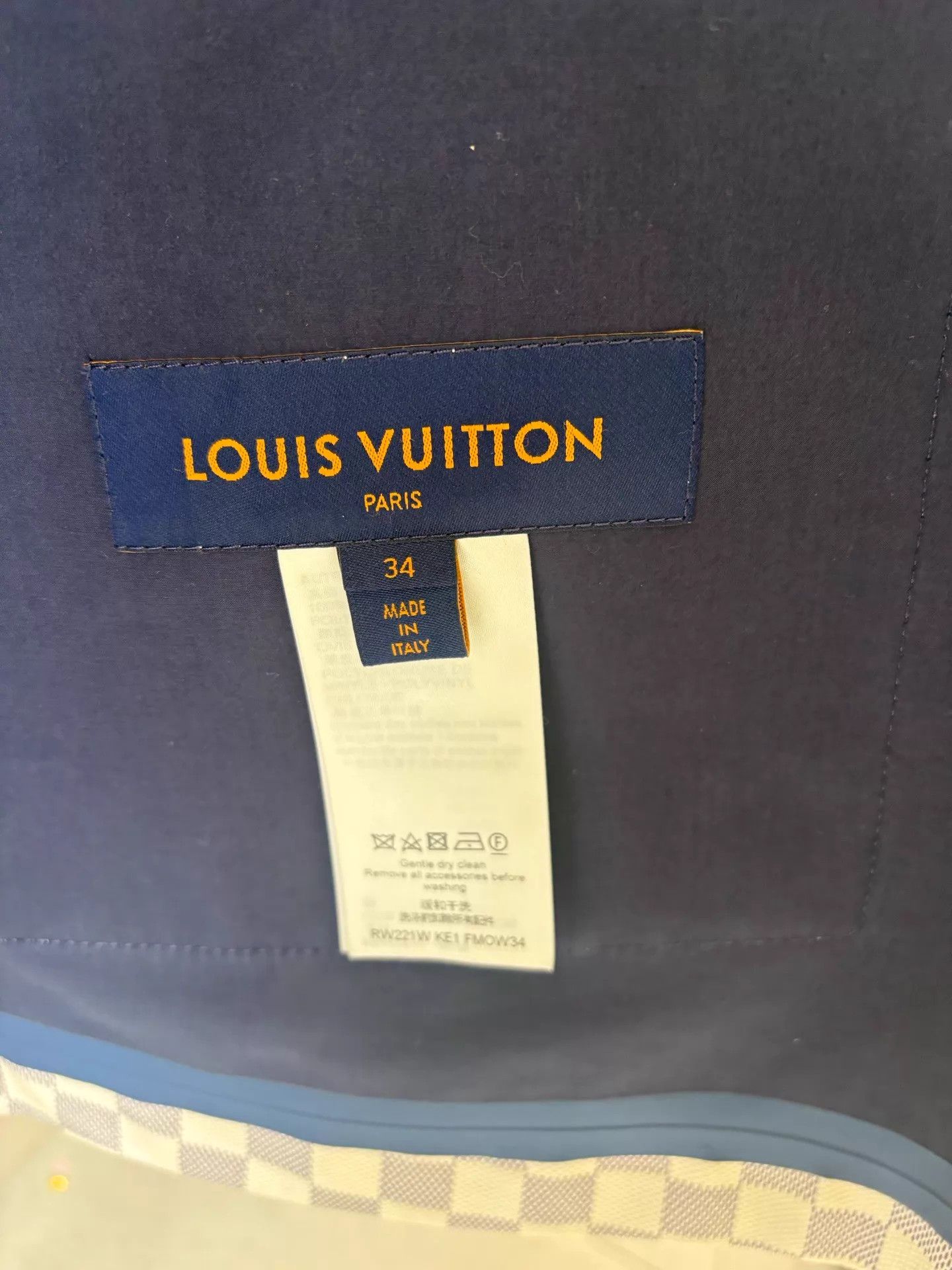 Louis Vuitton LV Damier Check Leather Stand Collar Mid-Length Trench Size XS / US 0-2 / IT 36-38 - 7 Thumbnail