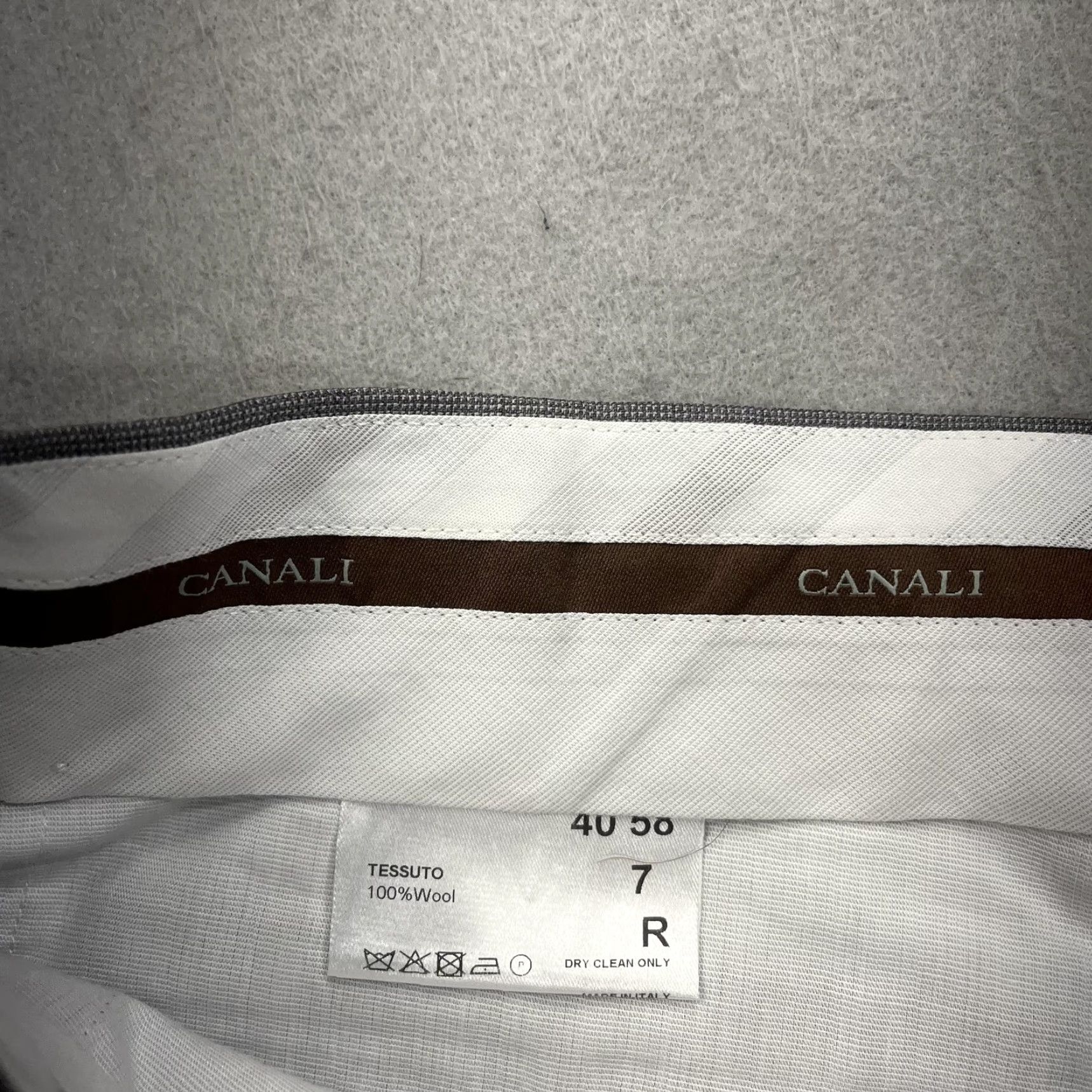 Canali Canali Mens Pants 43x35 Gray Wool Dress Flat Front Straight Leg Trousers Size US 40 / EU 56 - 5 Thumbnail