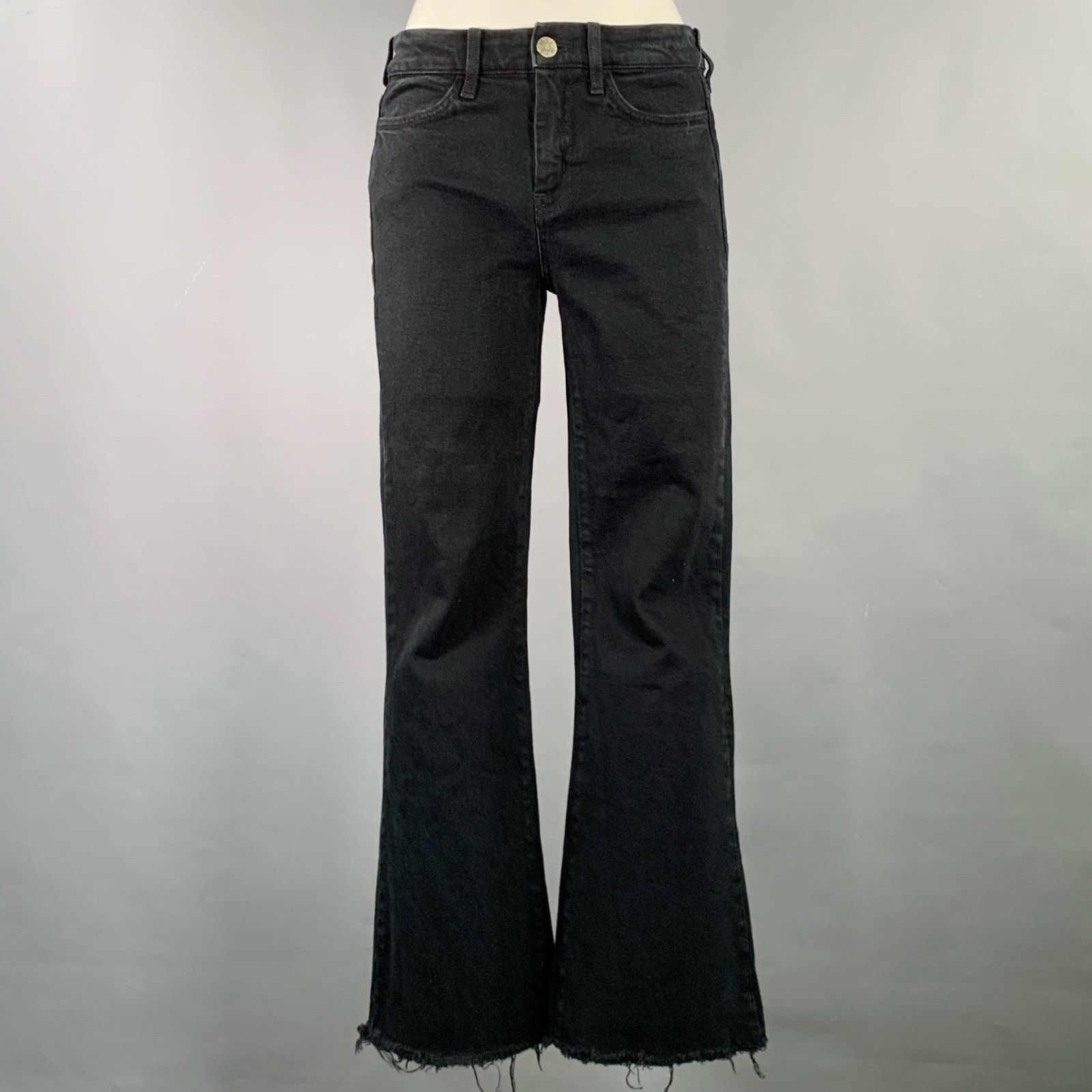 Other M.I.H JEANS Size 28 Black Denim Raw Edge Bell Bottom Jeans Size 42" / US 20 - 1 Thumbnail