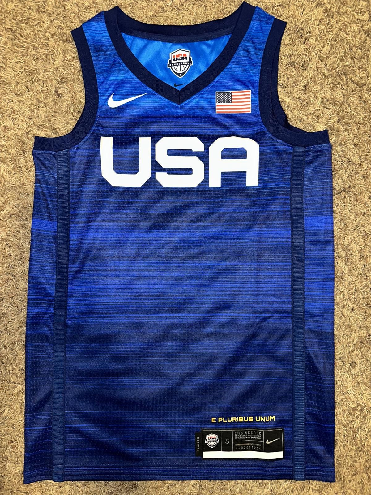 Nike Nike Men’s 2020 Team USA Limited Road Basketball Road Blue Jersey Size US S / EU 44-46 / 1 - 1 Thumbnail