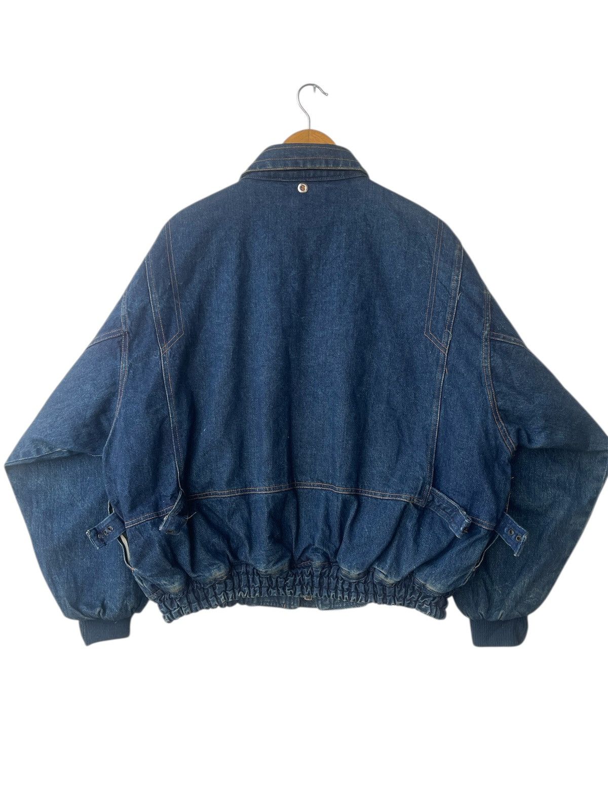 Vintage Rare Archival Multi Pocket Denim Bomber Jacket Indigo Blue Size US L / EU 52-54 / 3 - 2 Thumbnail