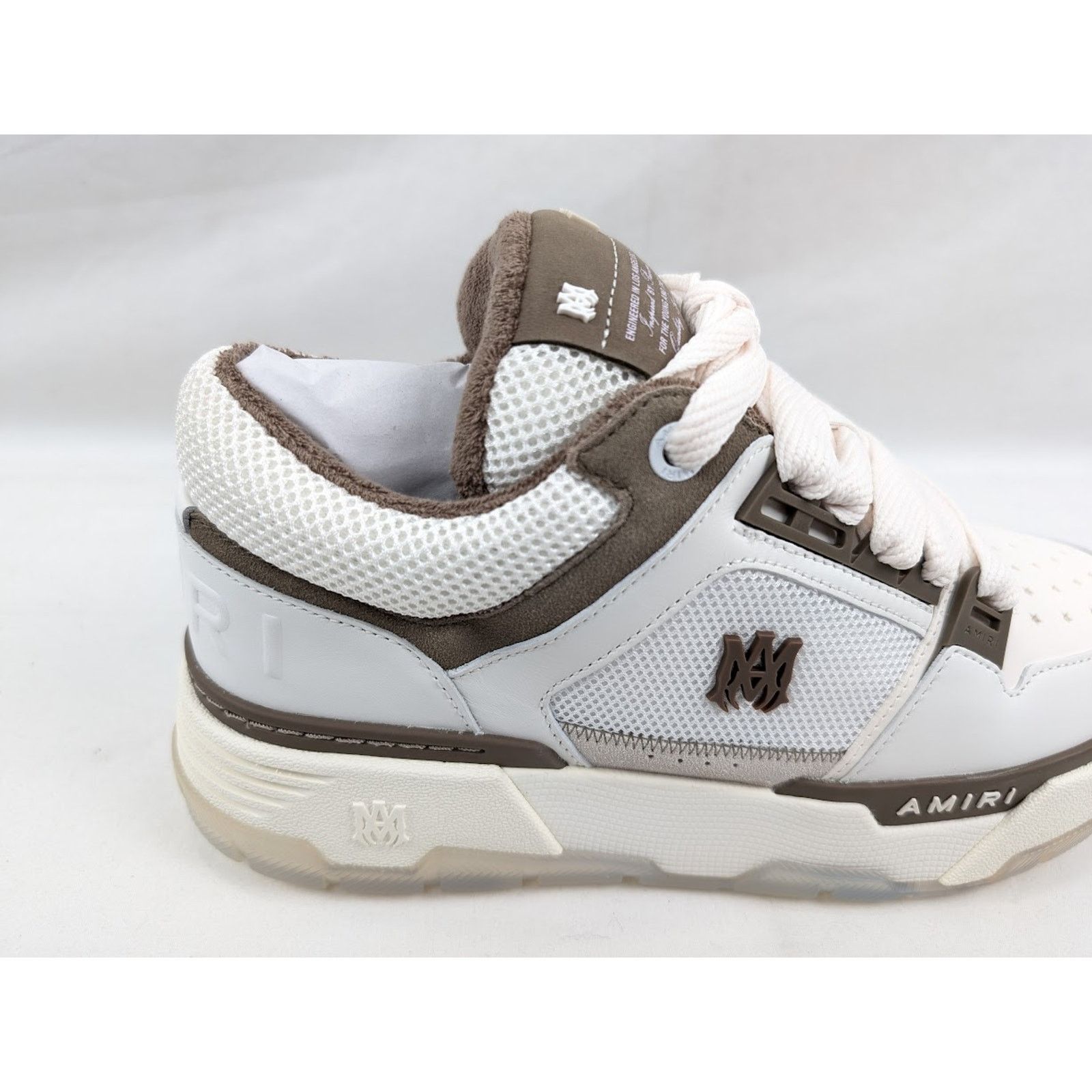 Amiri o1rshd1 MA-1 Leather Sneakers in White/Brown Size US 14 / EU 47 - 4 Thumbnail