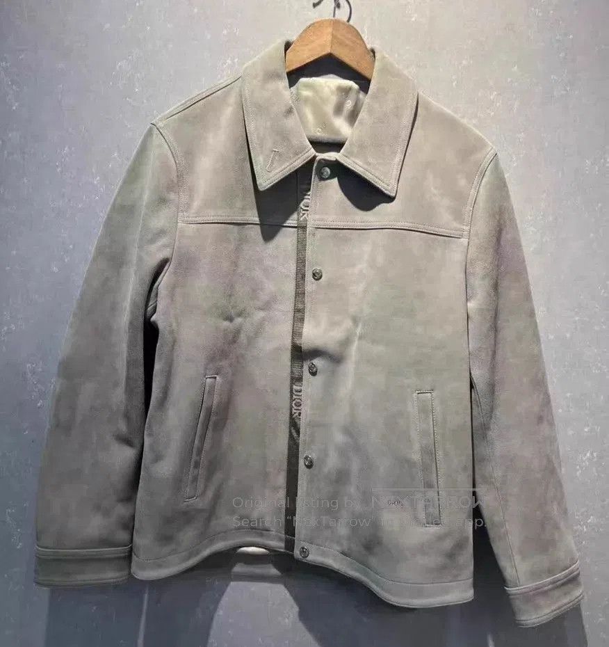 Dior Beige Leather Jacket with Collar . Size US M / EU 48-50 / 2 - 1 Thumbnail