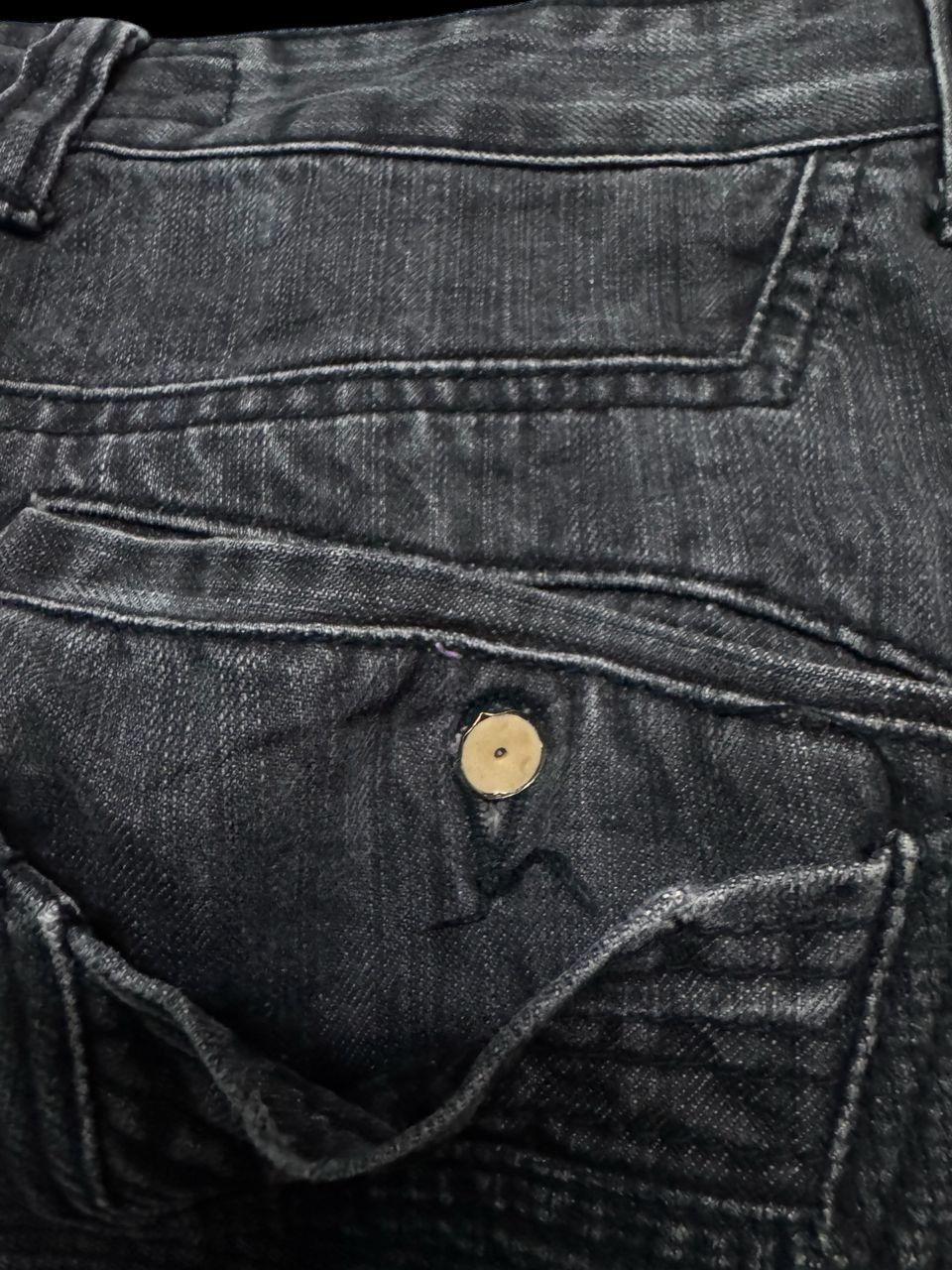 If Six Was Nine Insane💥90s Style Fishbone Multipocket Sand Washed Jeans Rare Size US 35 - 14 Thumbnail