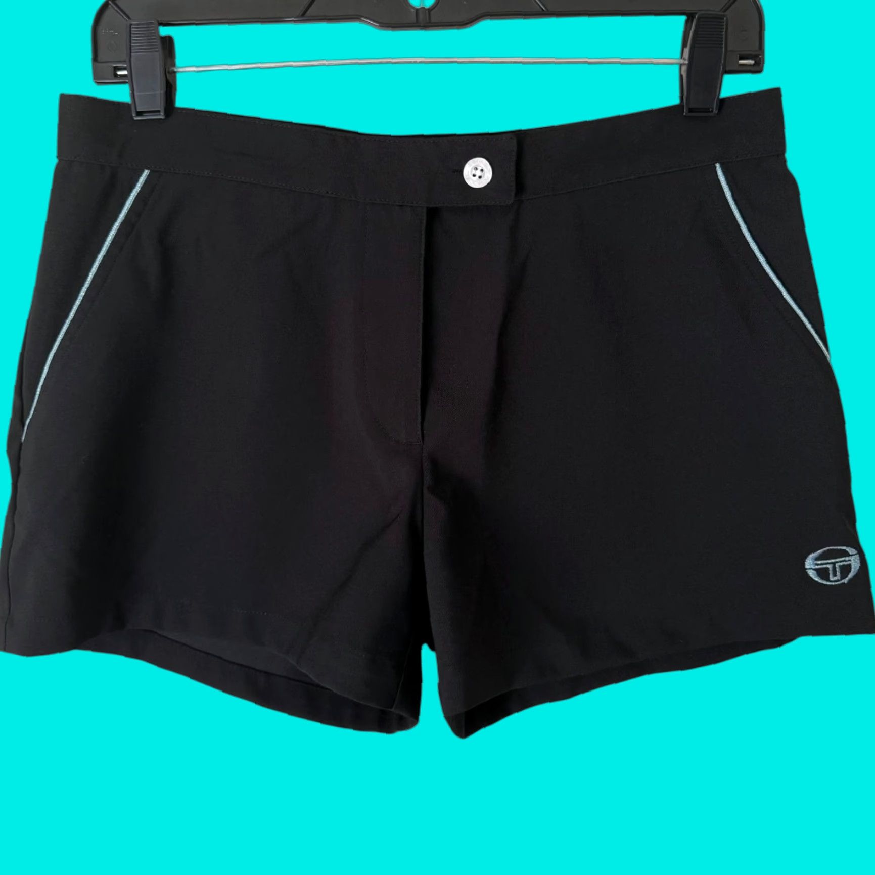 Vintage Sergio-Taccinni S-tech Tennis Shorts Black Women's M Athletic Activewear Size 32" / US 10 / IT 46 - 1 Thumbnail