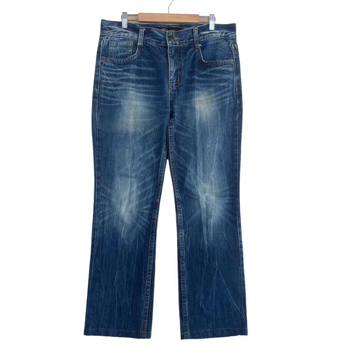 Japanese Brand Cloud 72 Skull Embroidered Jeans Size US 35 - 1 Thumbnail