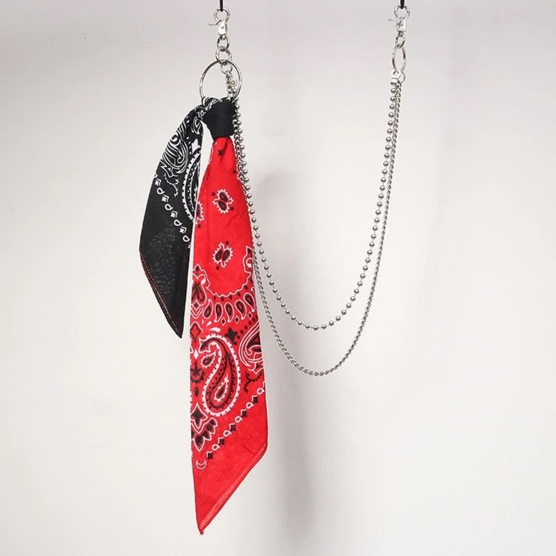 Vintage Paisley Bandana Double Layer Waist Metal Wallet Chain Size ONE SIZE - 2 Thumbnail
