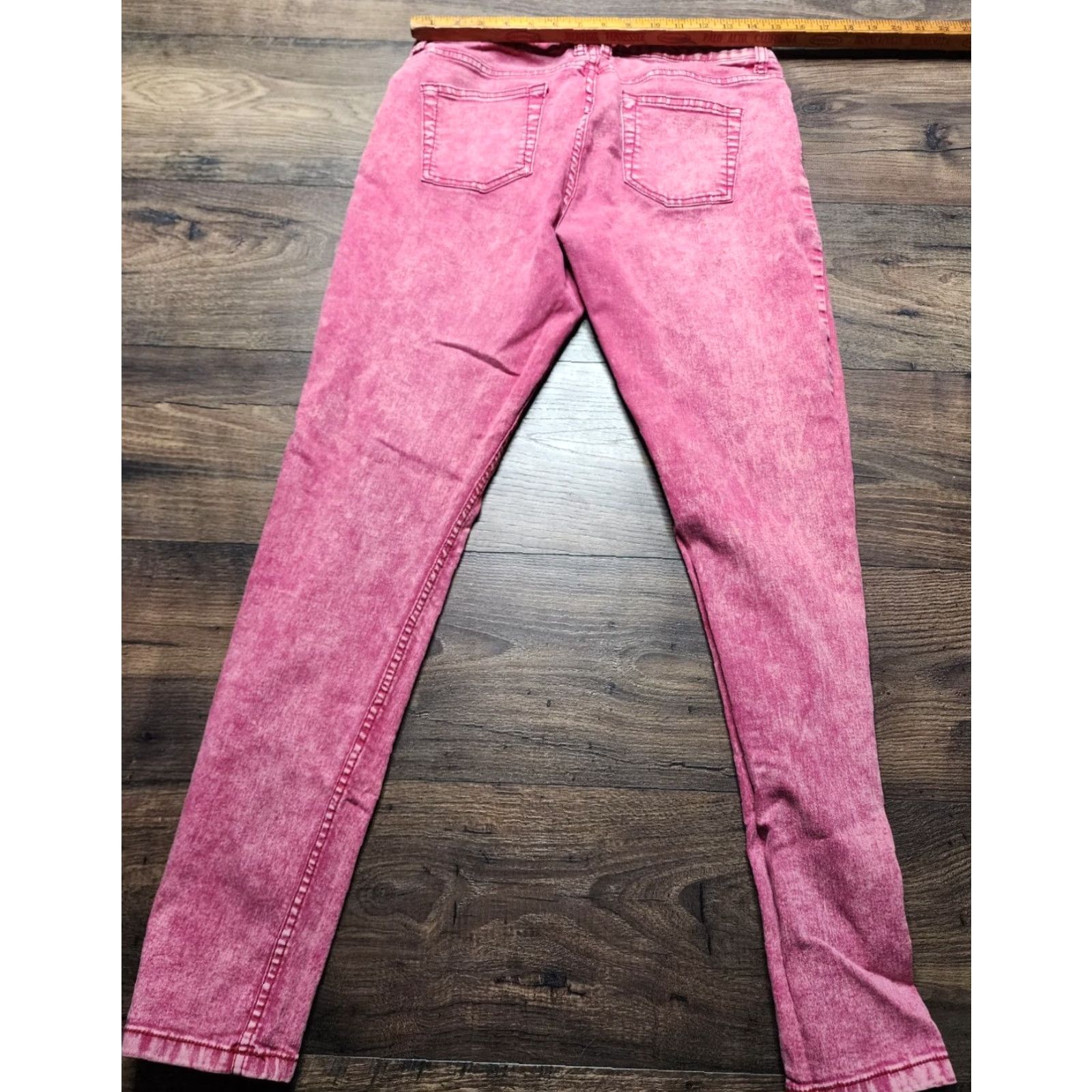 Zara VINTAGE Zara Women Skinny Jeggings US 10 Red Stone Wash Denim Stretch Mid Rise Fashion Size 32" / US 10 / IT 46 - 2 Thumbnail
