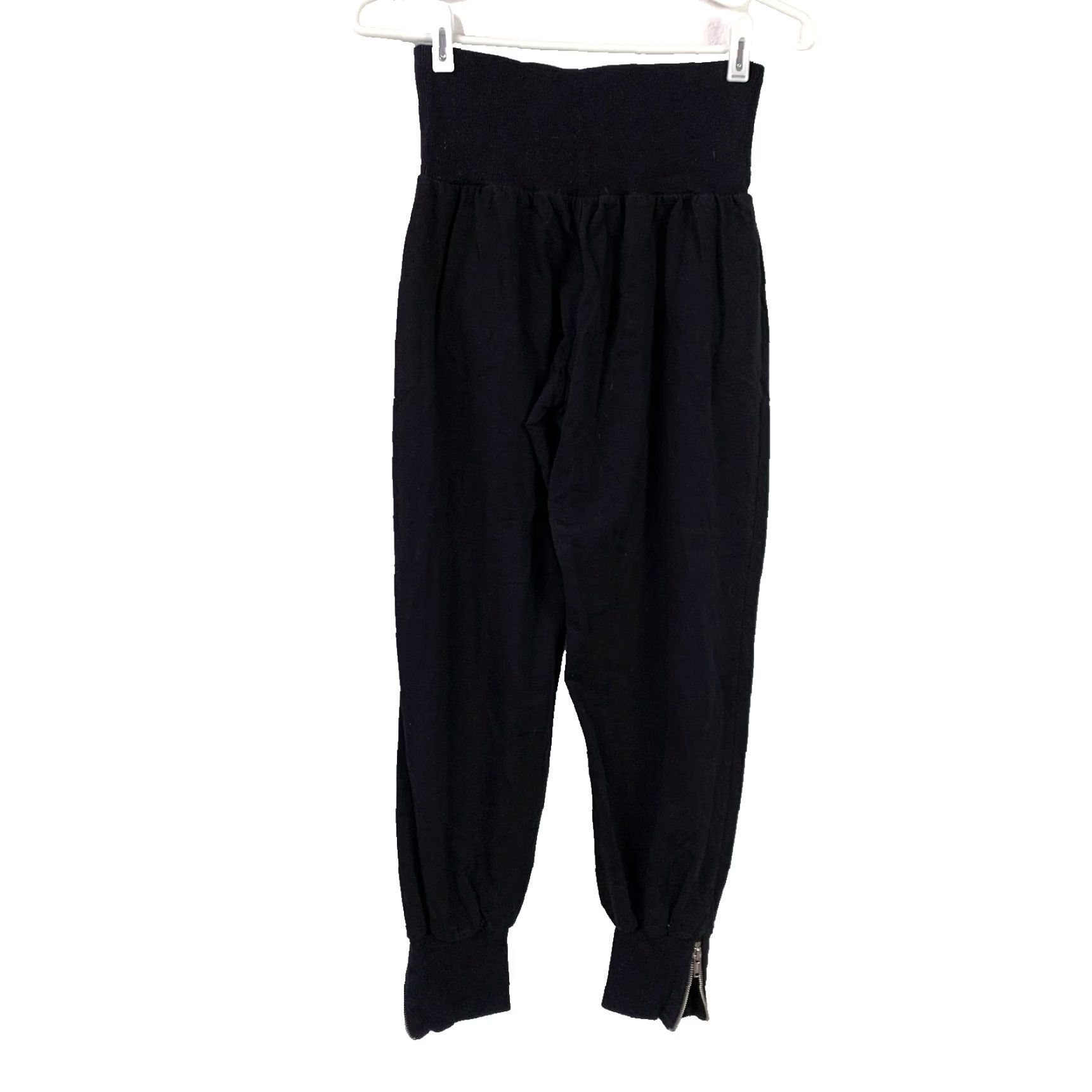 HARE Allen B Allen Schwartz Black Zipper Harem Jogger Pants L Womens Leggings Athletic Skinny Inseam 28 Autumn Winter Spring Fall Sports Athleisure Size 36" / US 14 / IT 50 - 4 Thumbnail