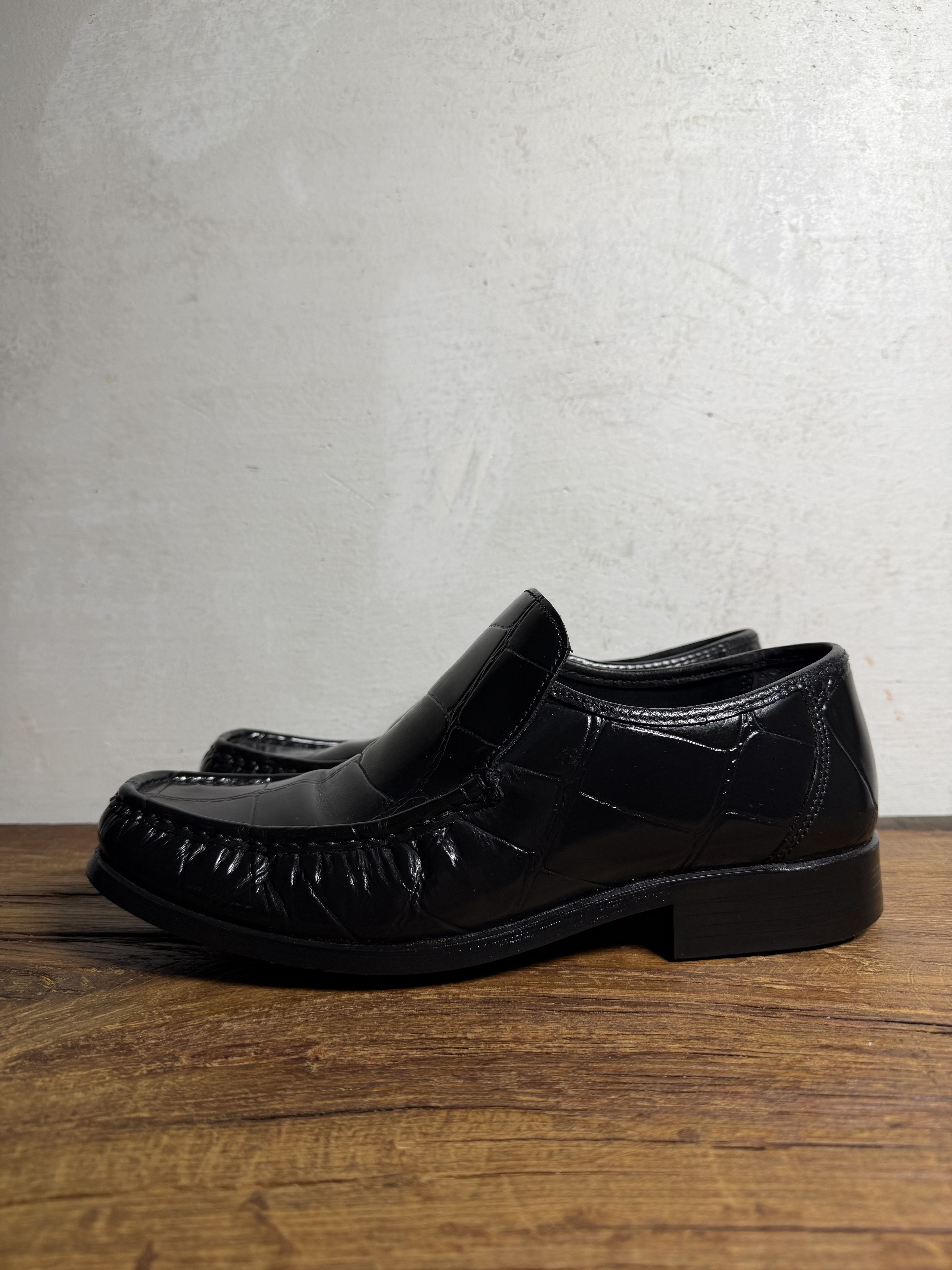 Handmade Burton Textured Leather Loafers with Square Toes Size US 10 / EU 43 - 3 Thumbnail