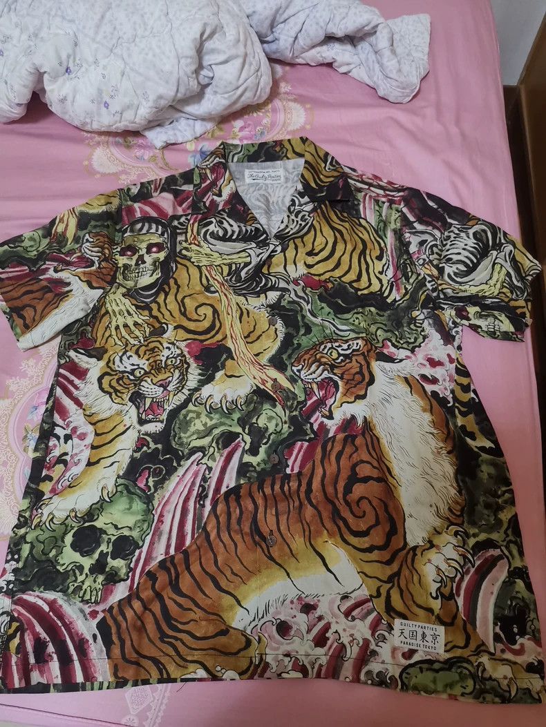希少 WACKO MARIA TIM LEHI REAPER TIGER Tim Lehi Wacko Maria Guilty Parties XL Hawaiian Shirt Tiger