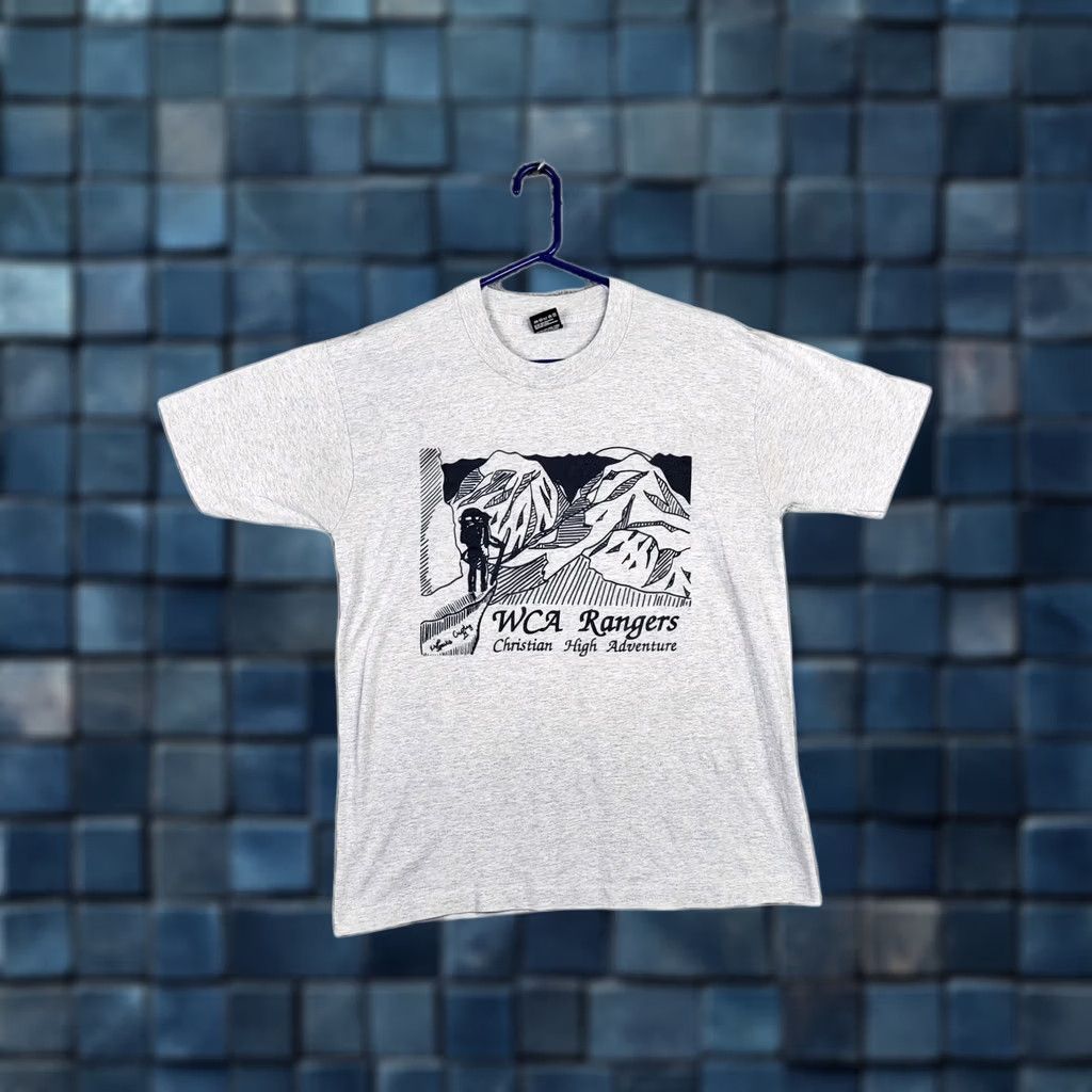Fruit Of The Loom VINTAGE Fruit of the Loom Men’s T-Shirt Gray 90s Graphic Print Rangers Crew Neck Sz L Logo Short Sleeve Size L Boys Mens Womens Size US L / EU 52-54 / 3 - 1 Thumbnail