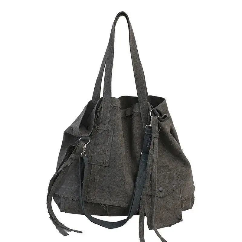 Japanese Brand × Vintage Vintage Canvas School Big Shopping Bag Handbag Size ONE SIZE - 3 Thumbnail