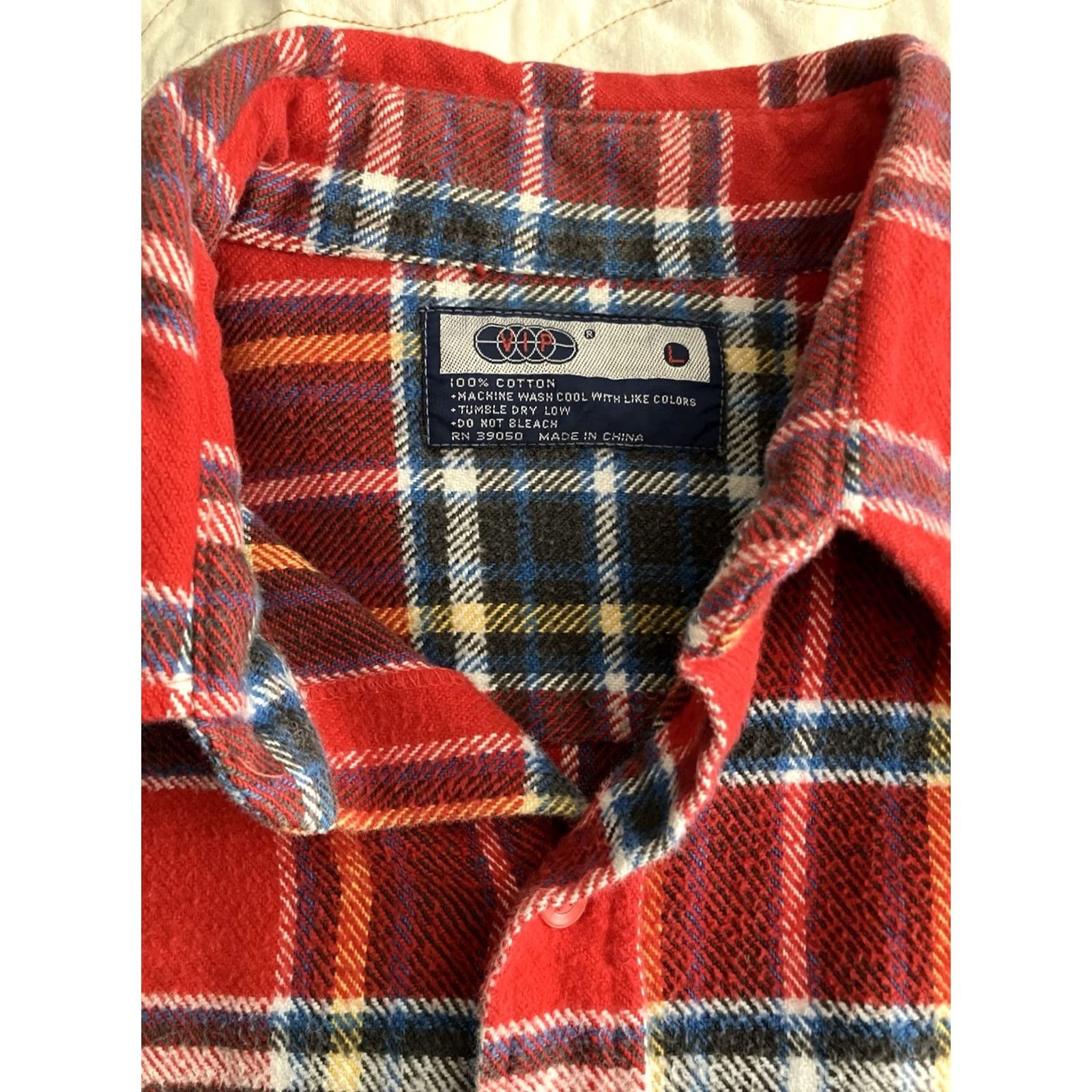 Vintage VINTAGE VIP Flannel Shirt Mens Size Large Button-Down Red Plaid Cotton Shirt Size US L / EU 52-54 / 3 - 4 Thumbnail