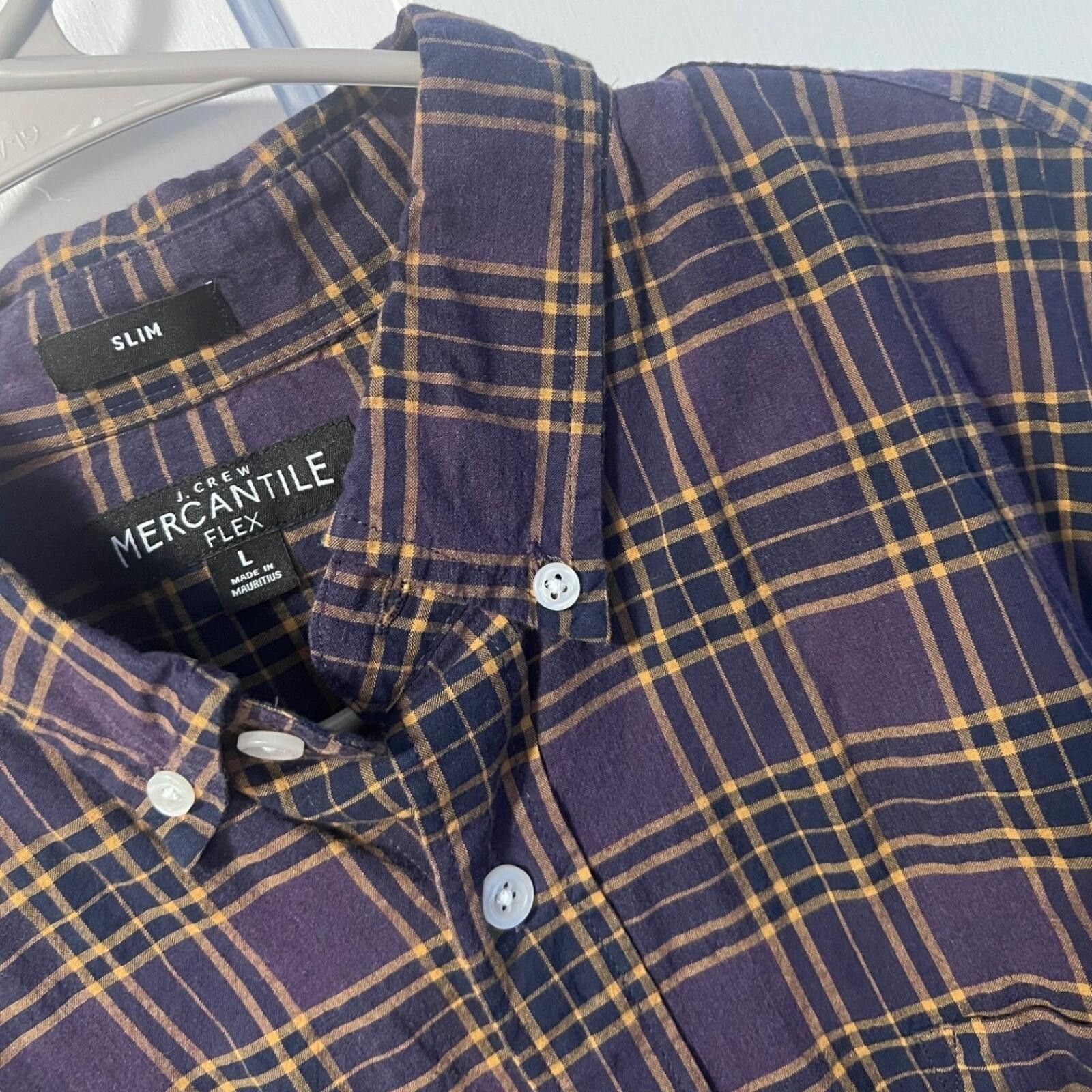 Other J.Crew Mercantile Shirt Mens L Purple Gold Plaid Slim Flex Size US L / EU 52-54 / 3 - 1 Thumbnail