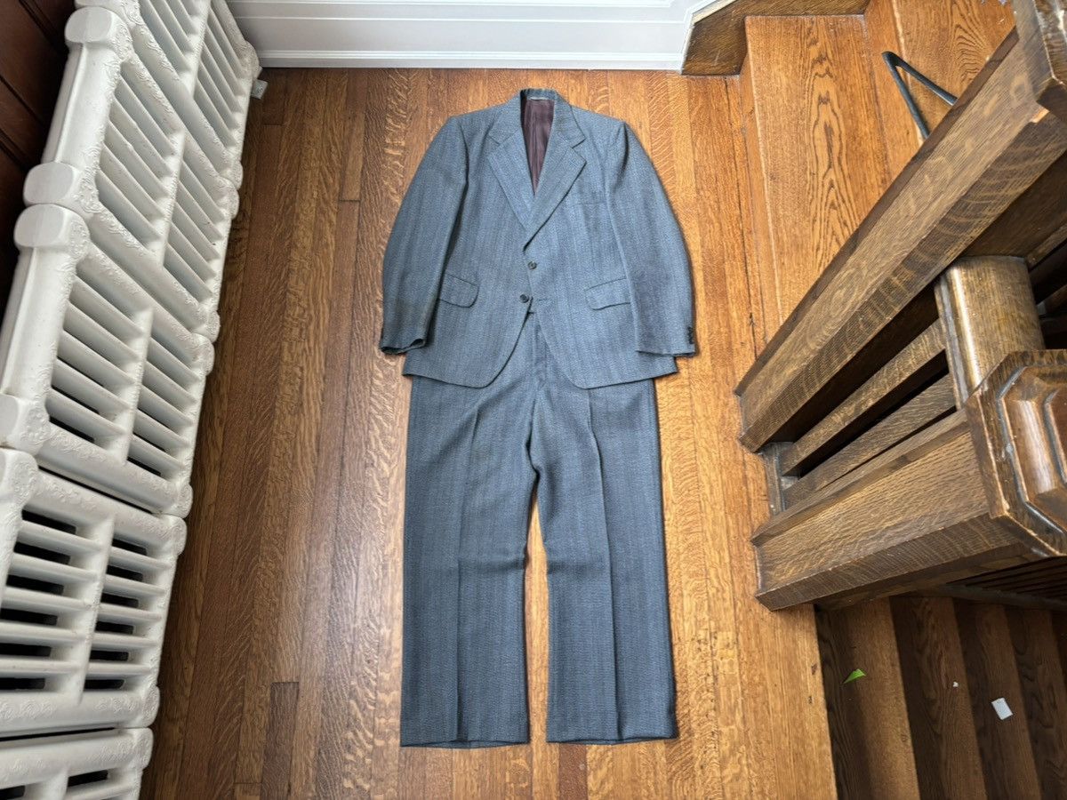 Vintage 1970s Trevira Suit Vintage 2-Piece Suit 1960s Wool Dress Pan Size 36R - 20 Thumbnail