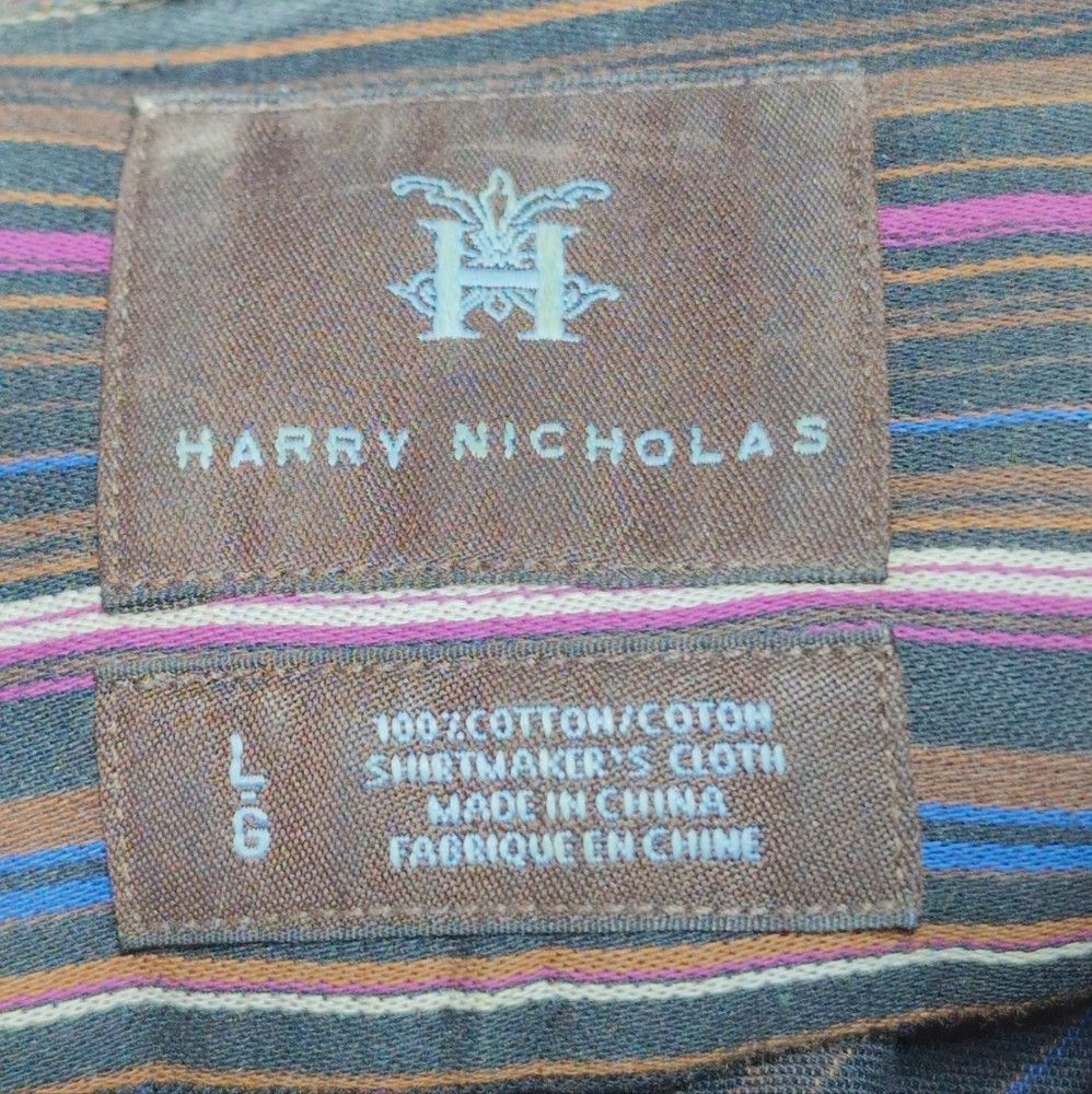 Other Harry Nicholas Sz L Black and Blue Casual Button Down Shirt Size US L / EU 52-54 / 3 - 4 Thumbnail