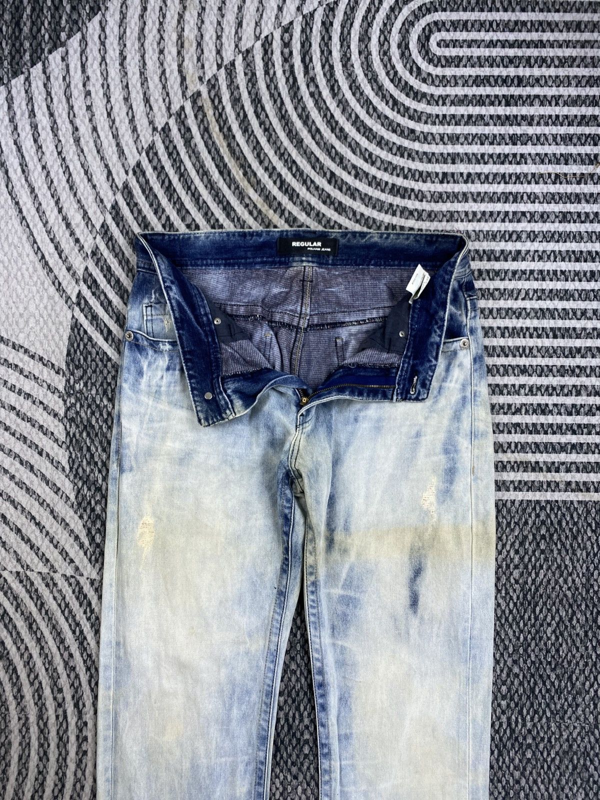 Japanese Brand Vtg Regular Polham Jeans Washed Distressed Denim Pants Size US 33 - 7 Thumbnail