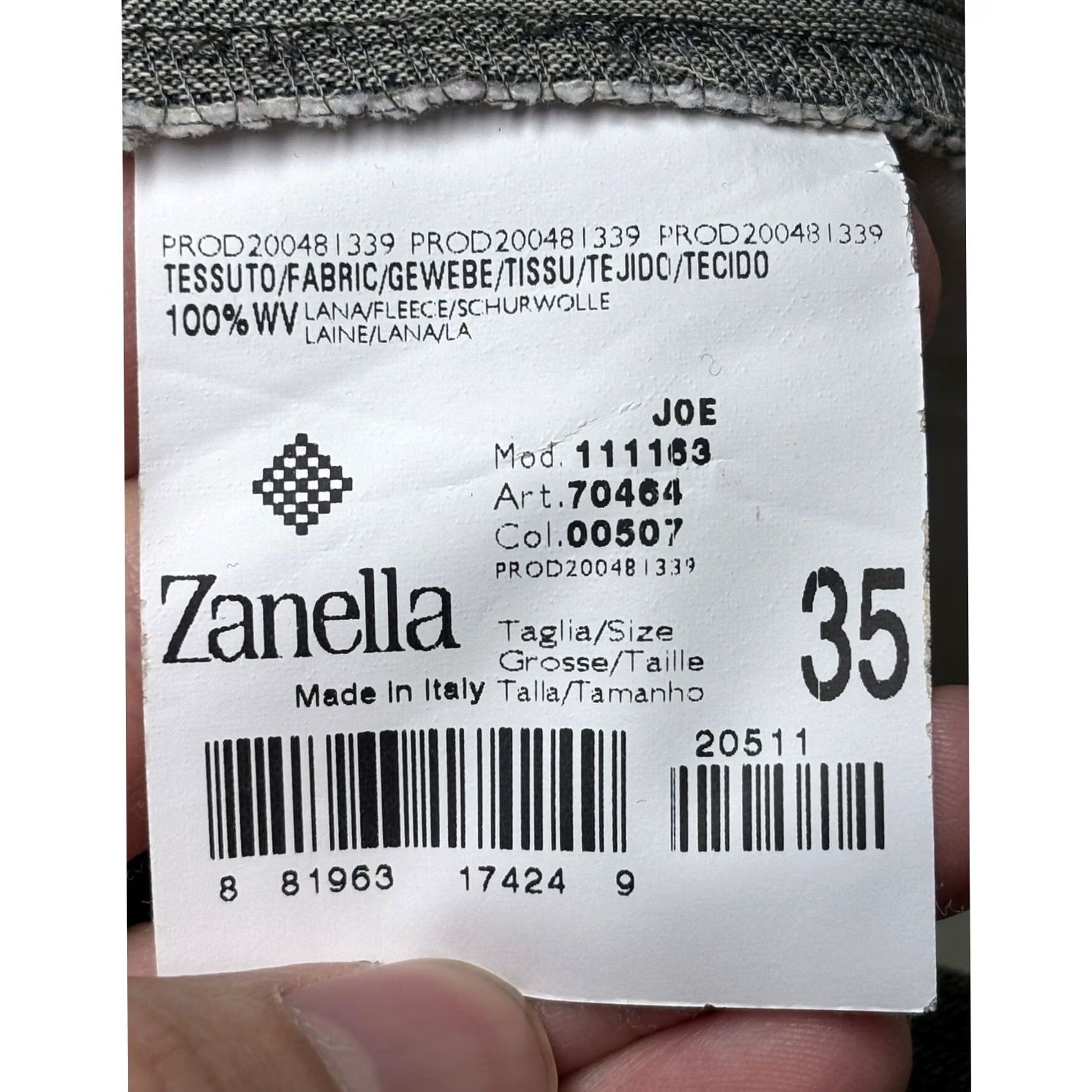 Zanella Zanella Joe Gray Pleated Dress Pants Mens 35X28 Wool Made Italy Cuffed Trousers Size US 35 - 5 Thumbnail