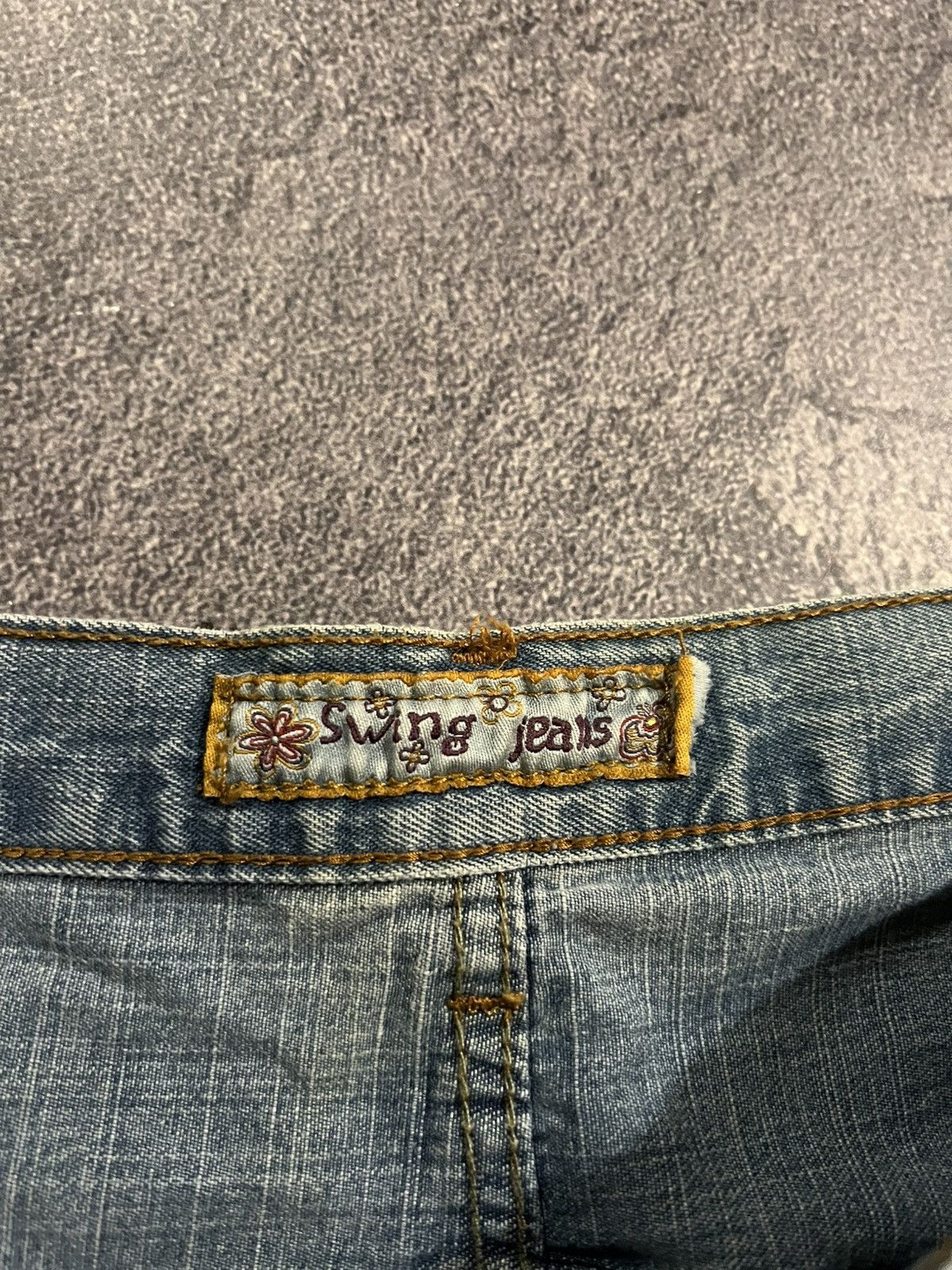Japanese Brand CRAZY Glamour Swag Flared Jeans Light With Glliter Y2K 90s Size US 32 / EU 48 - 6 Thumbnail