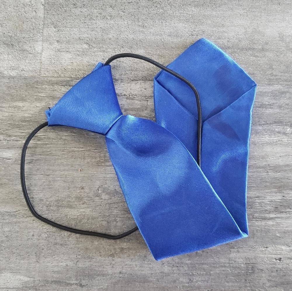 Designer Dark Blue Satin Little Boy Tie Size ONE SIZE - 2 Thumbnail