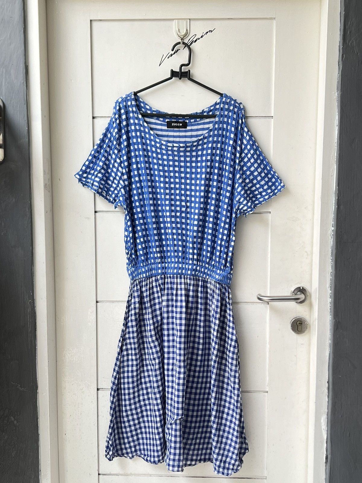 Zucca ZUCCA Blue Plaid Dress Size XS / US 0-2 / IT 36-38 - 14 Thumbnail