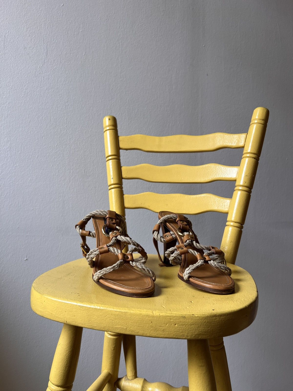 Ralph Lauren Purple Label Ralph Lauren Purple Label Heels Leather Rope Sandals Size US 8 / IT 38 - 12 Thumbnail