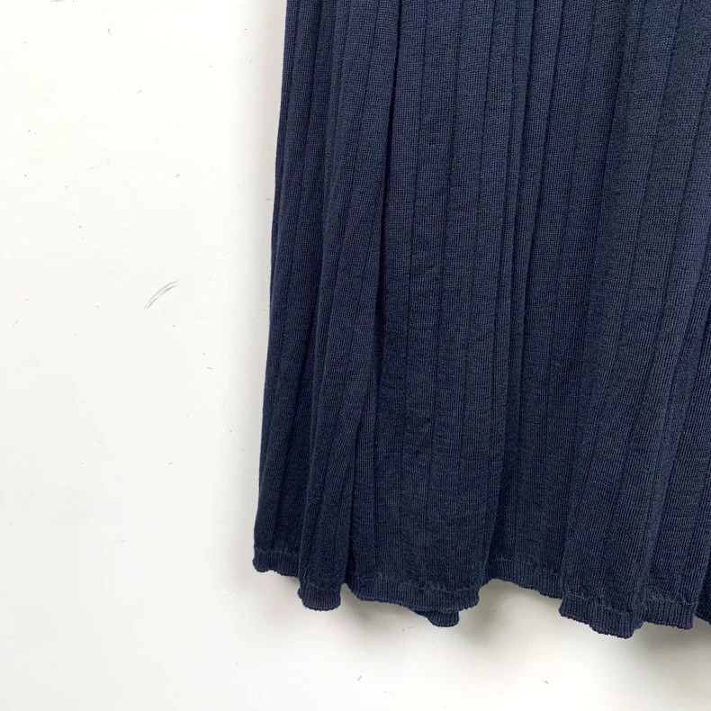 Loro Piana Loro Piana Dark blue high-neck knitted short-sleeved dress Size S / US 4 / IT 40 - 5 Thumbnail