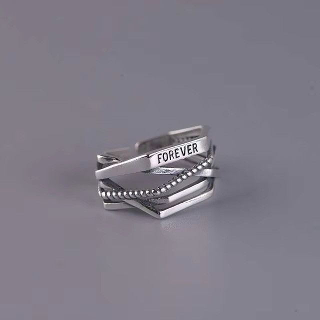 Other 925 Sterling Silver vintage Geometric Ring Size ONE SIZE - 2 Thumbnail