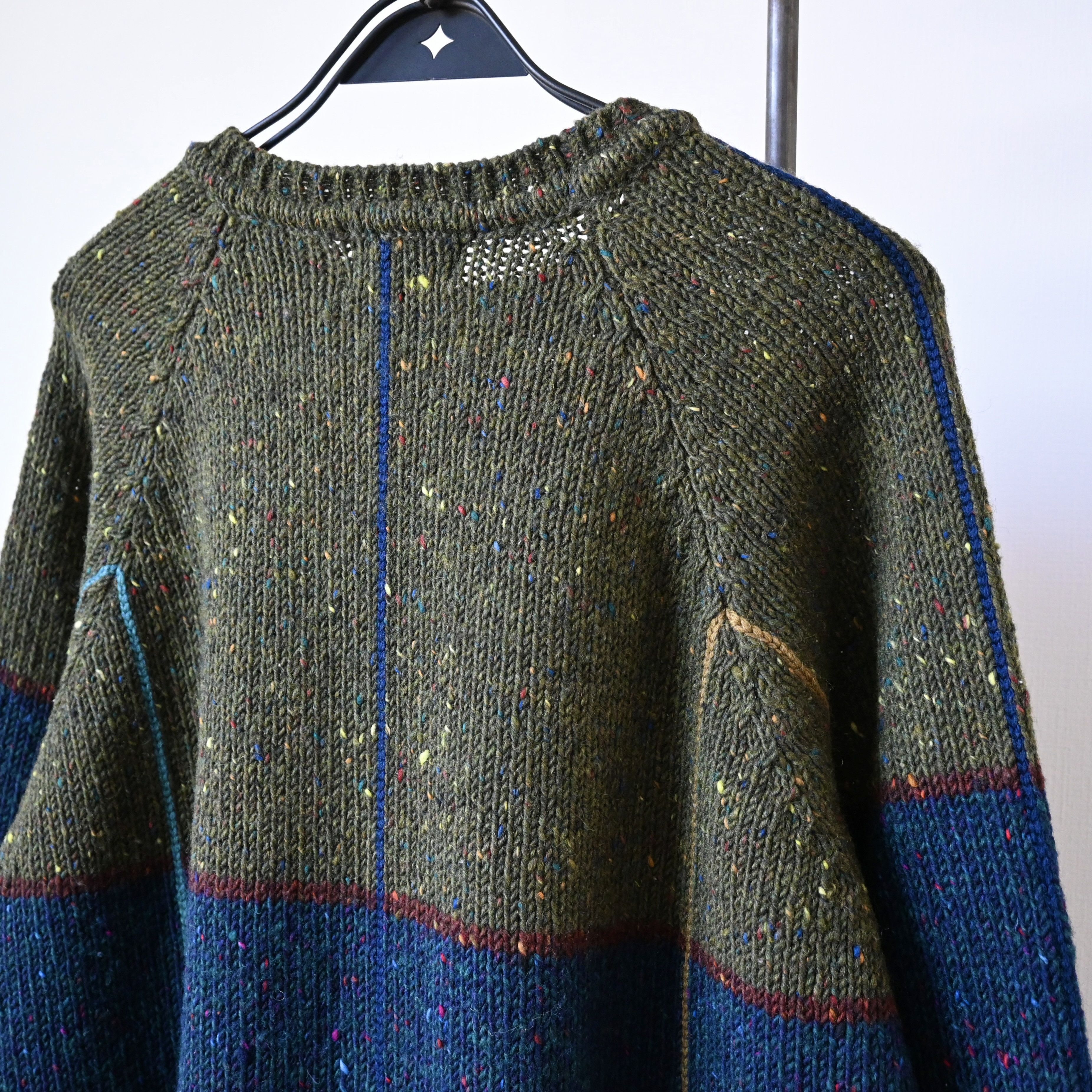 Lands' End Vintage 1990s LAND'S END panel knit sweater, made in Ireland Size US M / EU 48-50 / 2 - 3 Thumbnail